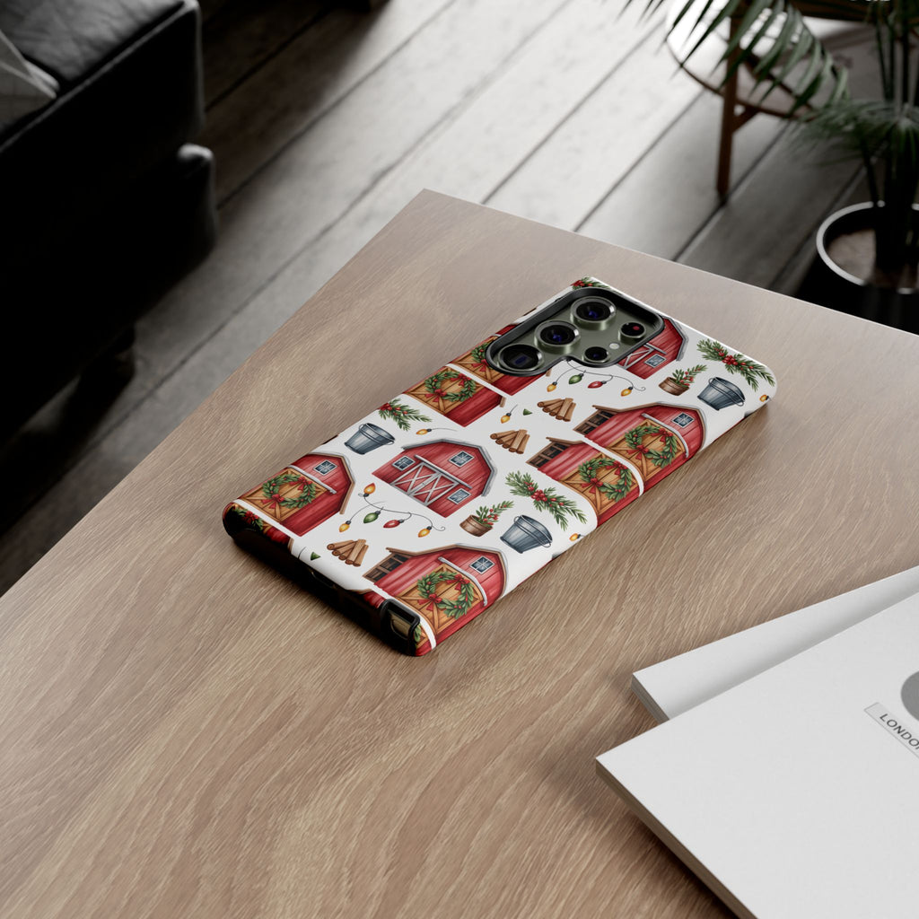 Farmhouse Christmas Design Phone Case - Stylish, Protective Cover for All Models Gift for Mom Accessory Gift for Her