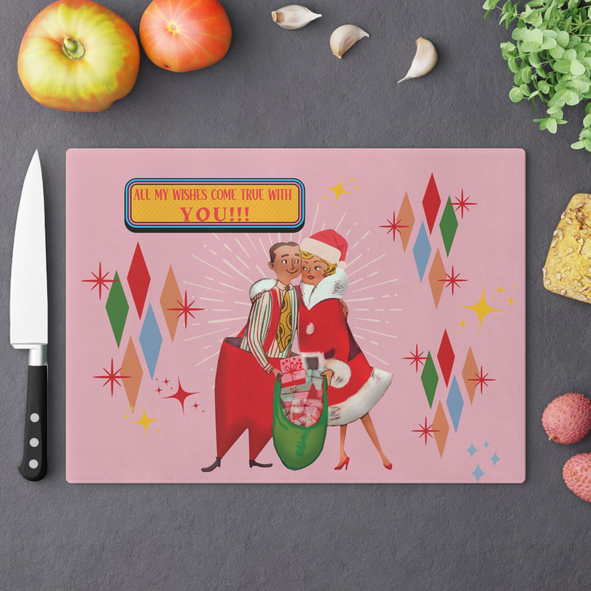 Glass Cutting Board Retro 50s Retro Elegance1950s Franciscan Diamond Starburst Kitschy Christmas Vintage MCM Kitchen Decor with Elegant Design, Housewarming, New House Gift - MRSBYVALLE
