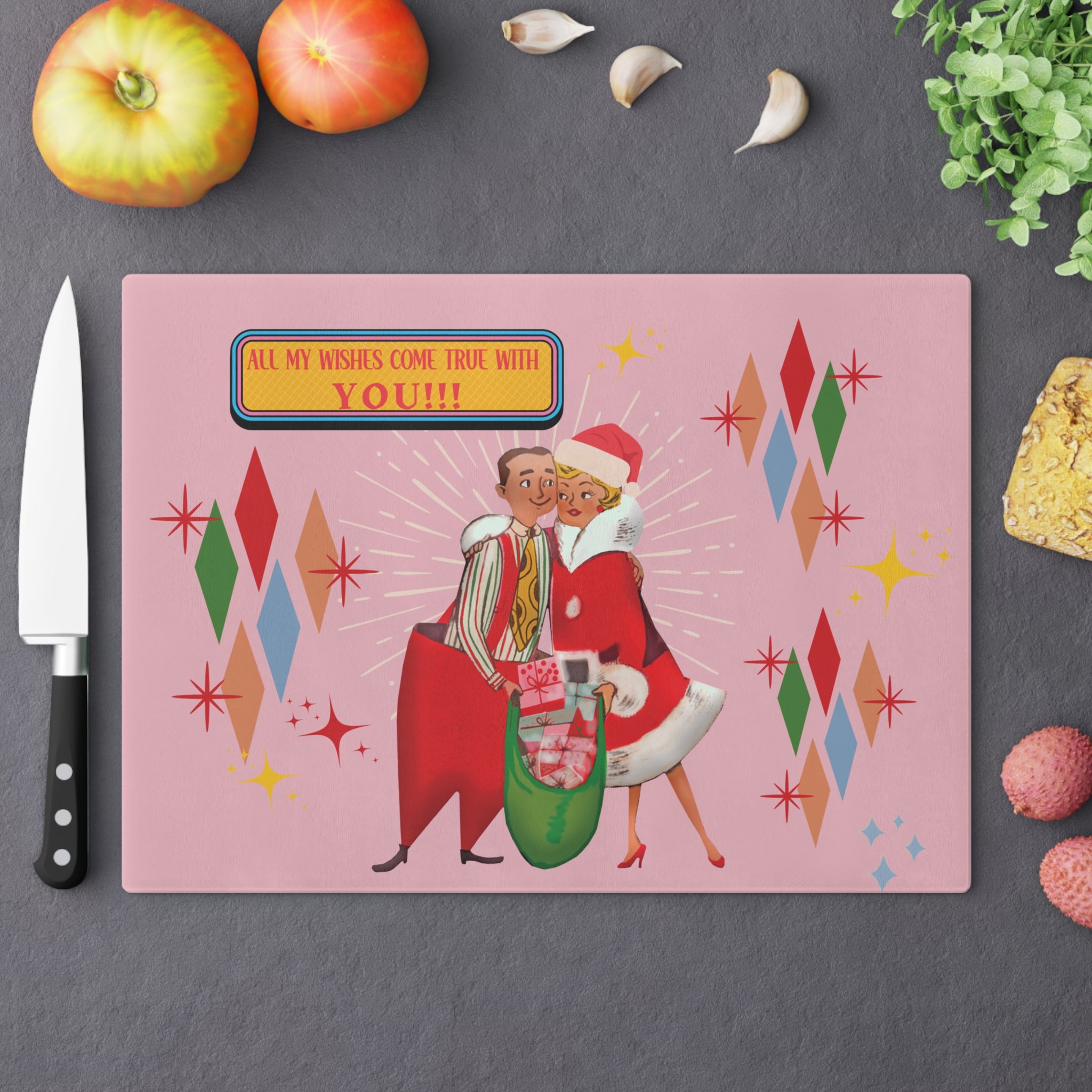 Glass Cutting Board Retro 50s Retro Elegance1950s Franciscan Diamond Starburst Kitschy Christmas Vintage MCM Kitchen Decor with Elegant Design, Housewarming, New House Gift - MRSBYVALLE