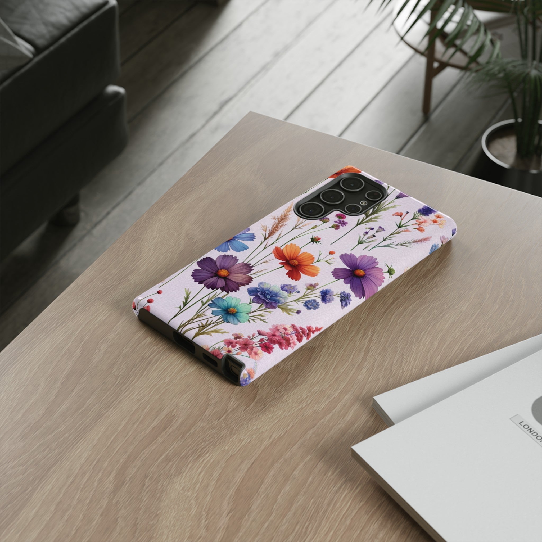 Lavender Wildflowers Protective Phone Case Gift for Her Phone 15, Samsung iPhone Samsung Gift for Her Case iPhone 15, Samsung iPhone Samsung Accessory Gift for Her.
