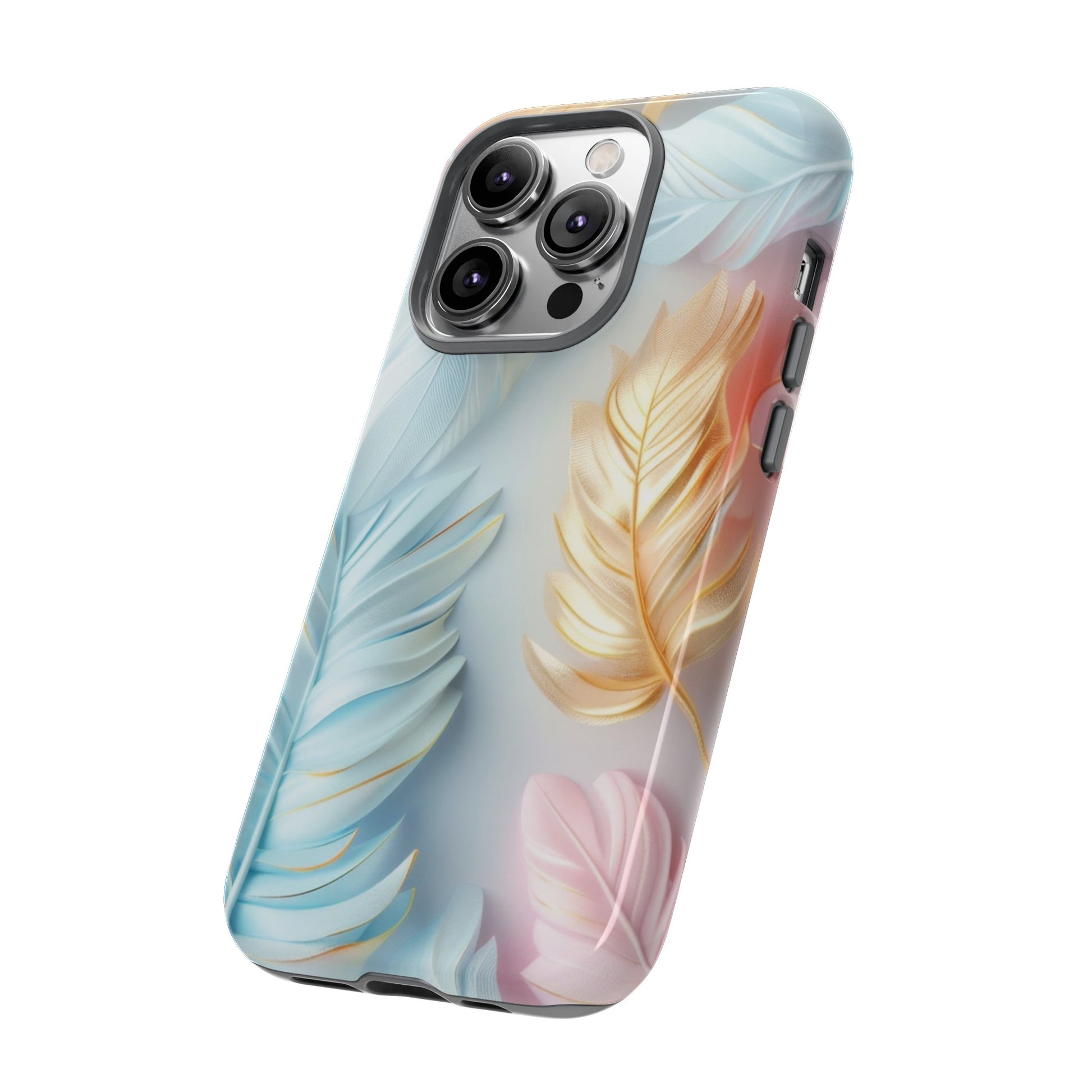 Pastel Feathers Protective Phone Case Gift for Her Phone 15, Samsung iPhone Samsung Gift for Her Case iPhone 15, Samsung iPhone Samsung Accessory Gift for Her