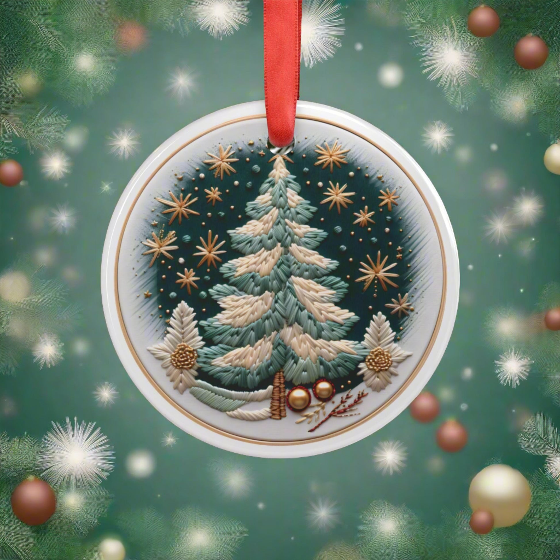 Christmas Ornament 3D Illusion Acrylic with Ribbon - Festive Holiday Décor, Perfect Gift for Tree, Home, Office | Unique Christmas Decoration Holiday Keepsake Ideal for Tree Trimming and Gift Giving - MRSBYVALLE
