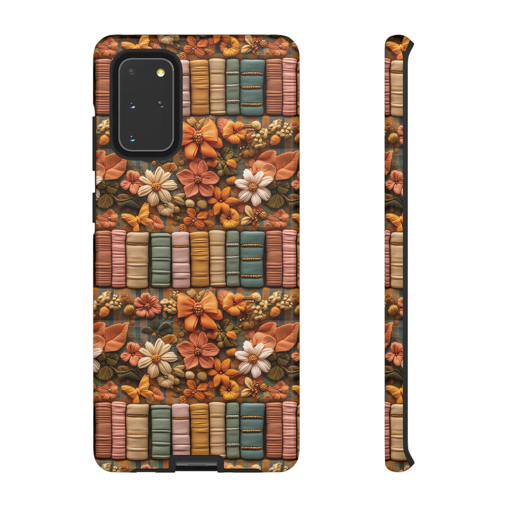 3D Illusion Boho Floral and Books Phone Case Gift for Her Phone 15, Samsung iPhone Samsung Gift for Her Case iPhone 15, Samsung iPhone Samsung Accessory Gift for Her