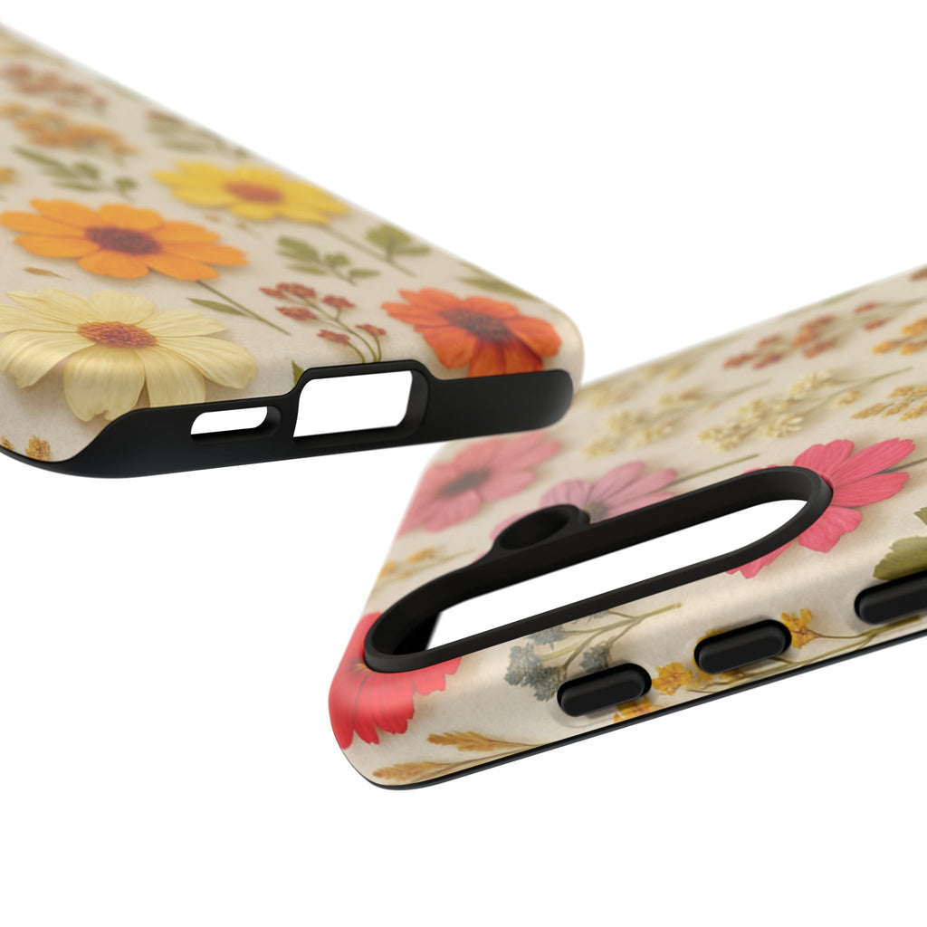 Dried Flowers Illusion Phone Case – Realistic Botanical Aesthetic, Colorful Pressed Floral Art, Trendy Nature-Inspired Protective Cover  iPhone & Samsung Models