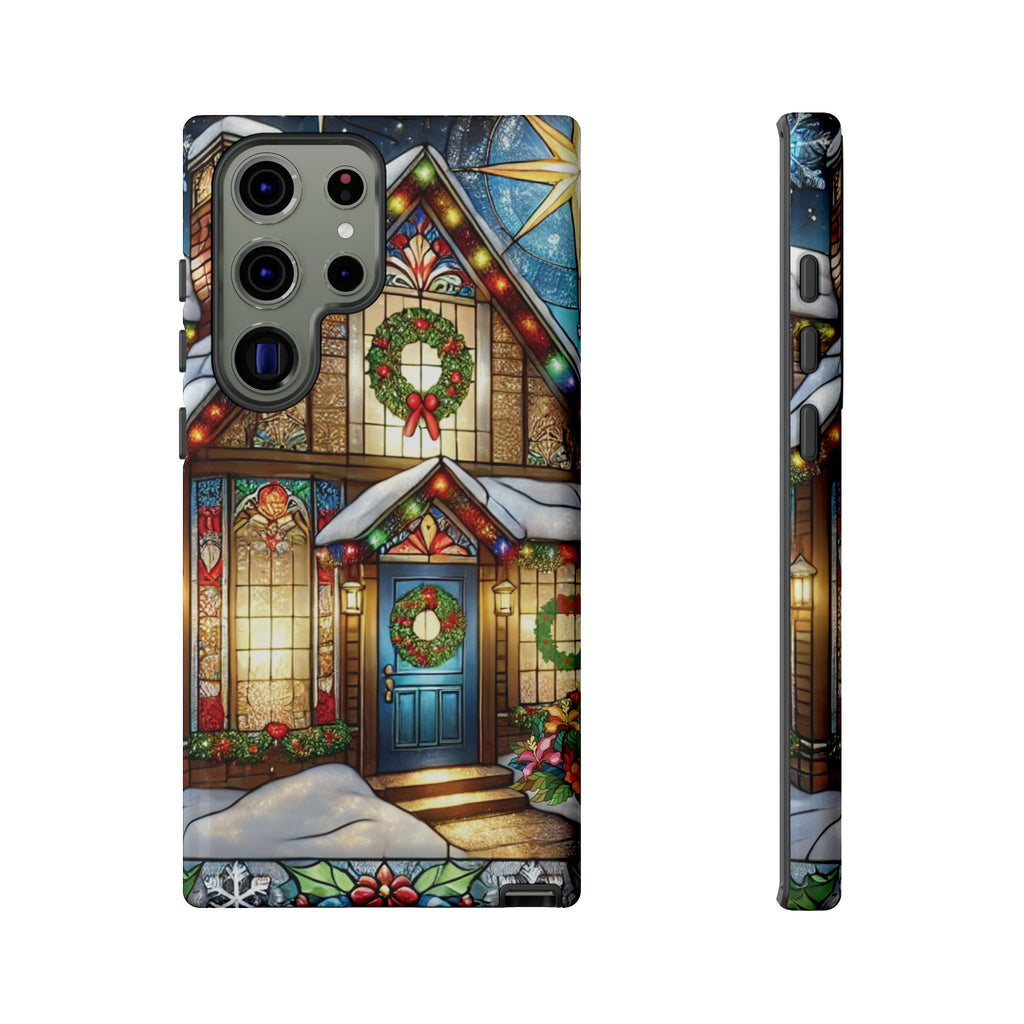 Stain Glass Christmas Phone Case Unique Holiday Protection for Your Device | Stylish & Durable Cover Gift for Her Phone 15, Samsung iPhone Samsung Accessory Gift for Her