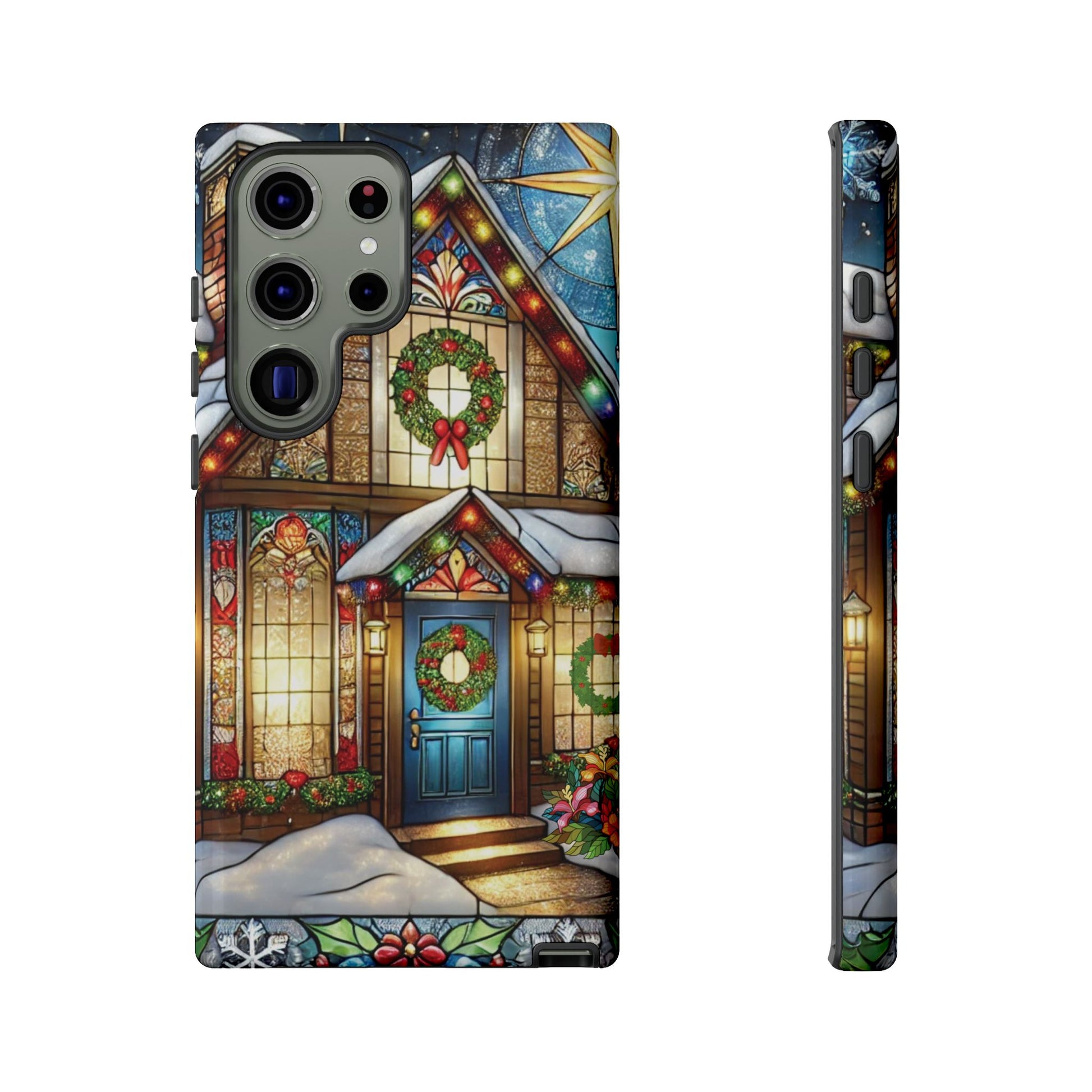 Stain Glass Christmas Phone Case Unique Holiday Protection for Your Device | Stylish & Durable Cover Gift for Her Phone 15, Samsung iPhone Samsung Accessory Gift for Her