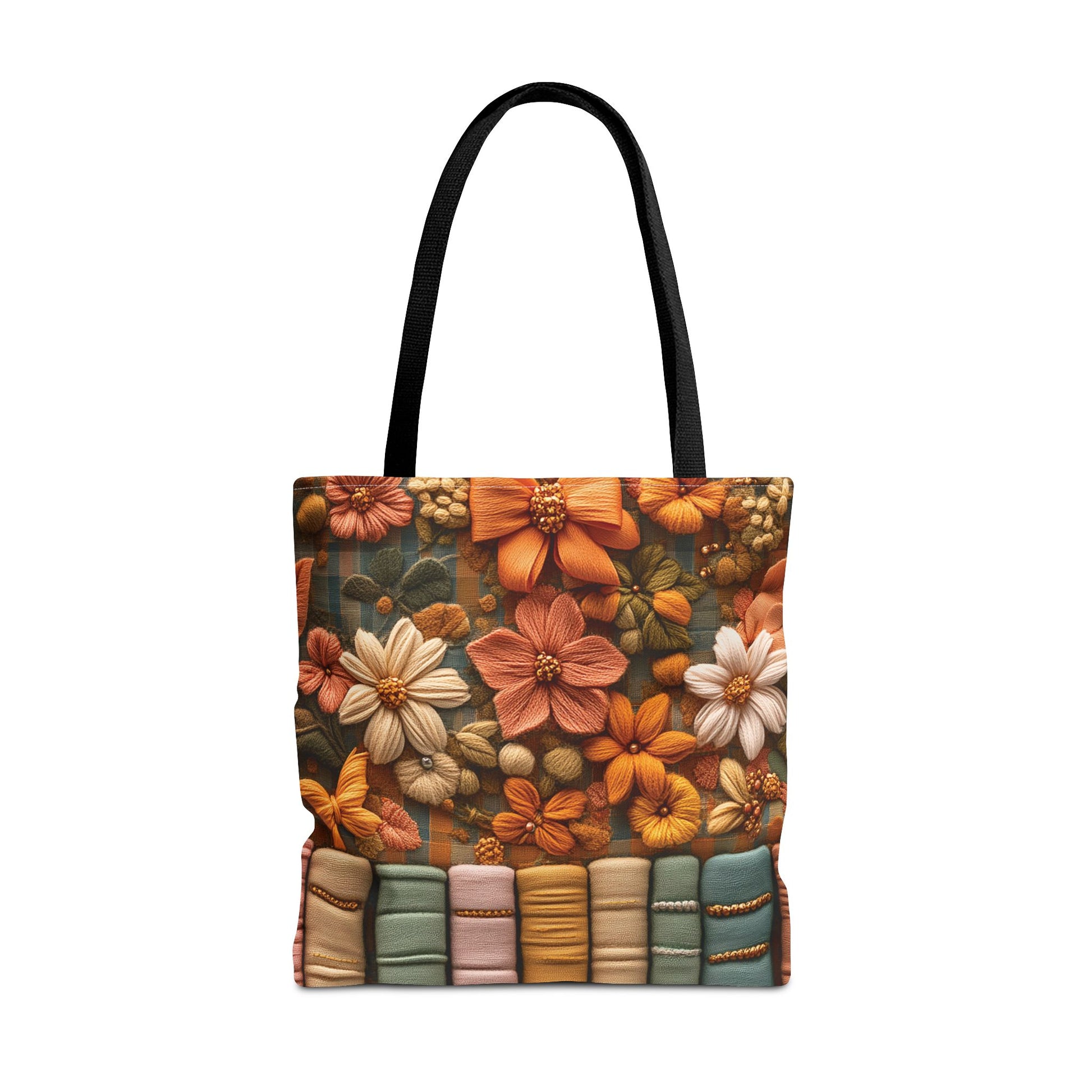 Boho Floral 3D Illusion Tote with Books Design Stylish and Functional Bag for Everyday Use Durable, Reusable, and Perfect for Book Lovers and Boho Enthusiasts Season - MRSBYVALLE