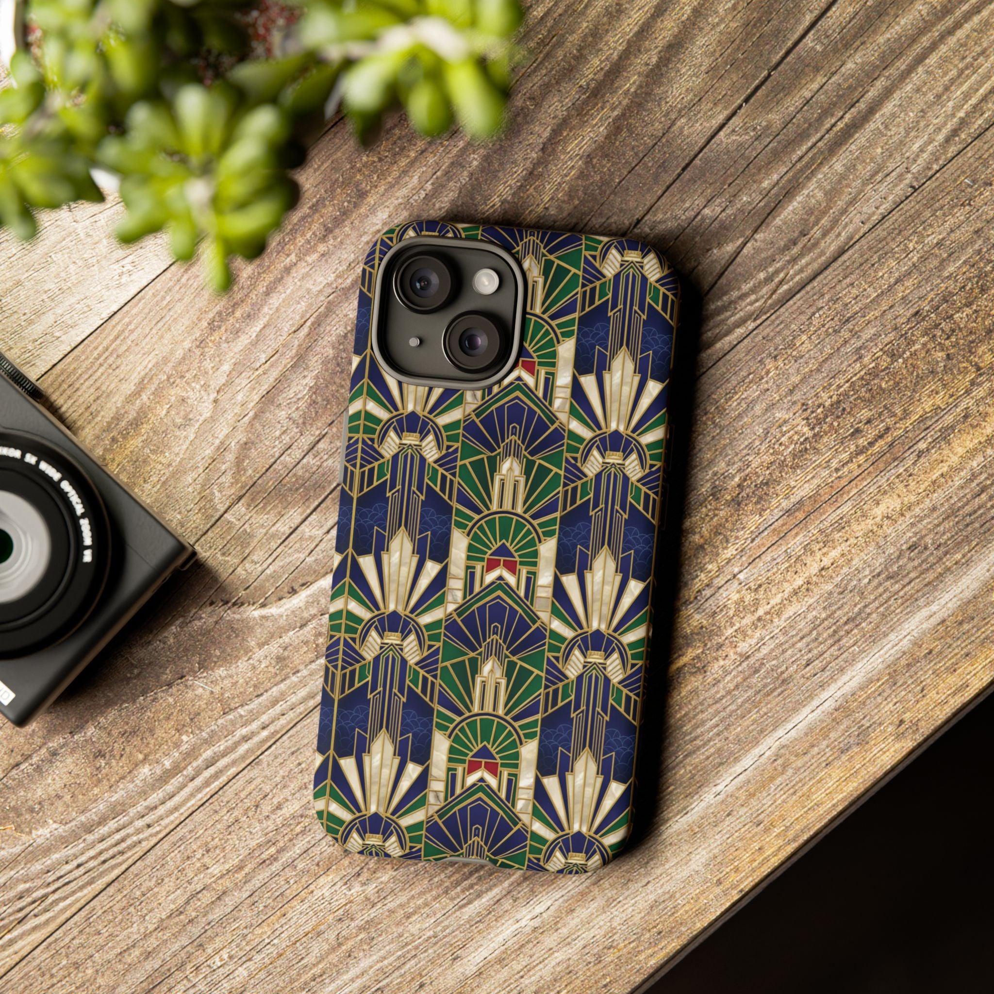 Navy & Gold Art Deco Phone Case — Imperial Art Deco Tough Case