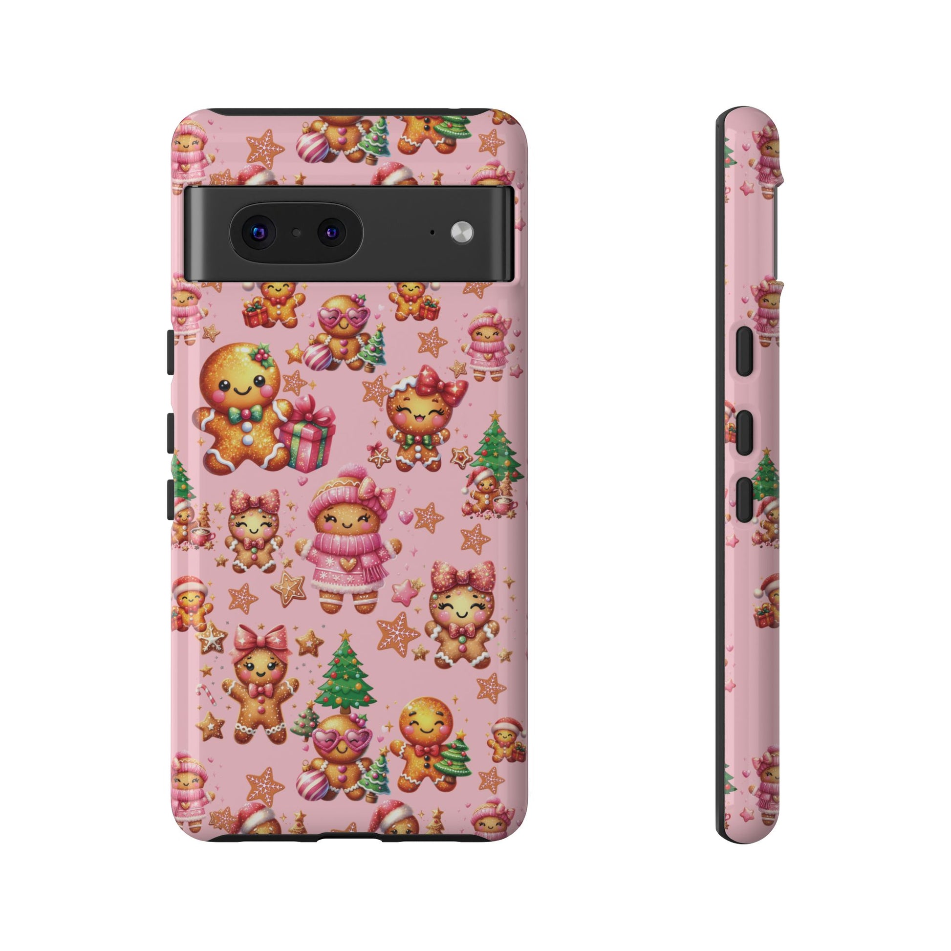 Adorable Pink Gingerbread Girl Phone Case Girly Holiday Vibes, Sweet Christmas Aesthetic, Cute & Festive Gift Idea for Her, Fun Protective Cover