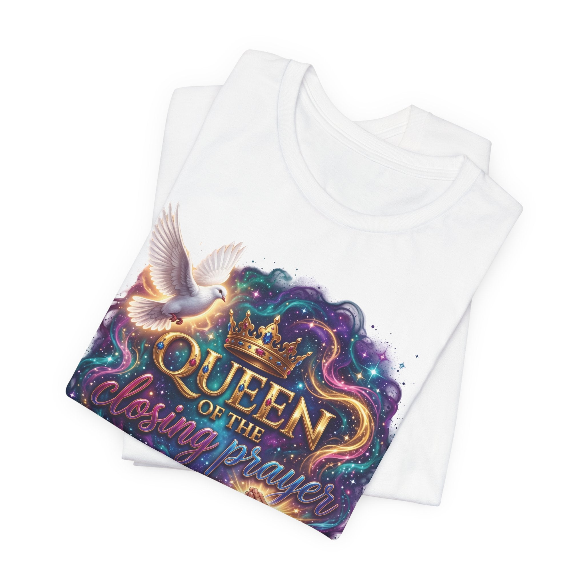 Queen of the Closing Prayer Christian T-Shirt | Funny Church Shirt for Women | Faith-Based Graphic Tee