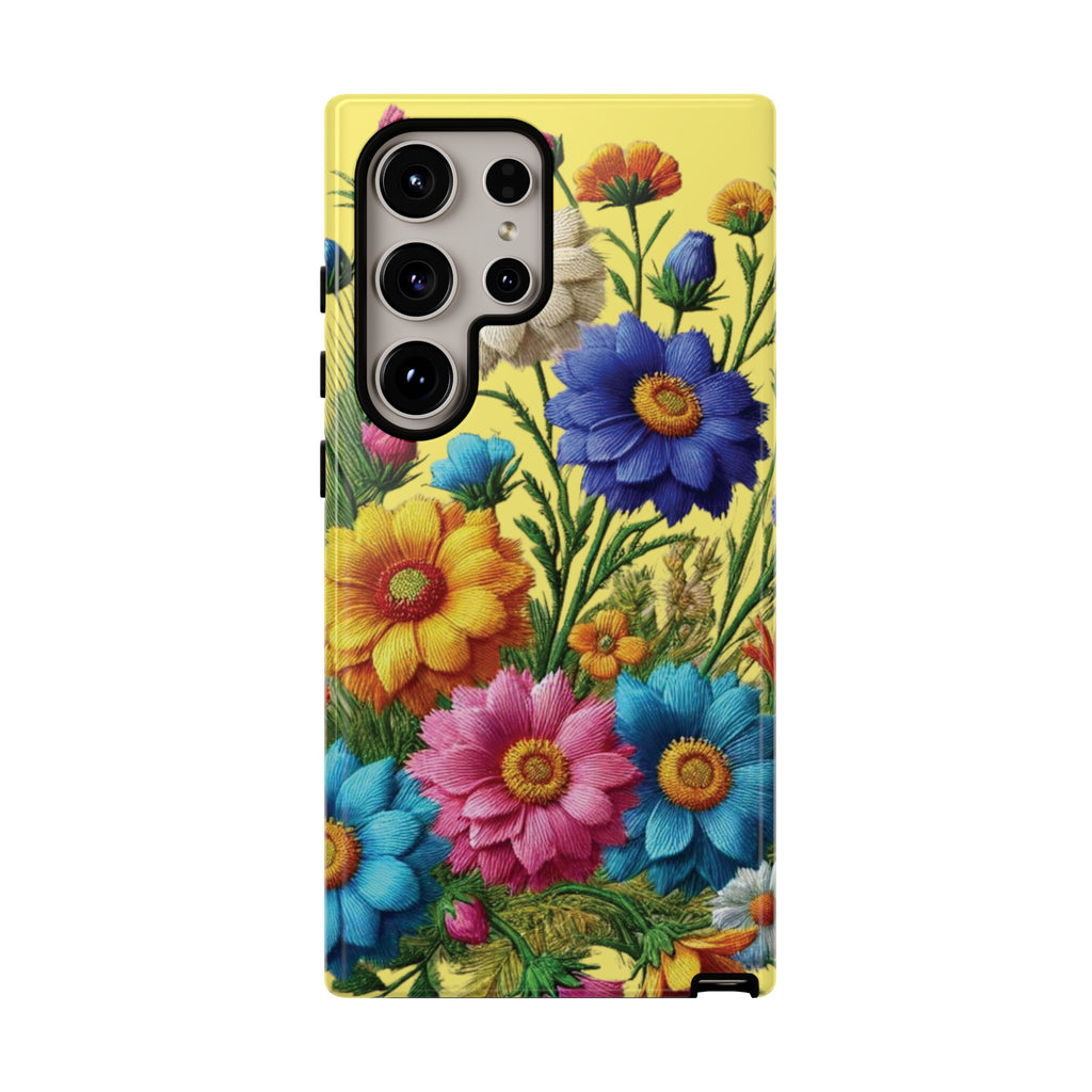 Phone Case Yellow Bright Floral Protective Phone Case Gift for Her Phone 15, Samsung iPhone Samsung  iPhone 15, Samsung iPhone Samsung Accessory Gift for Her