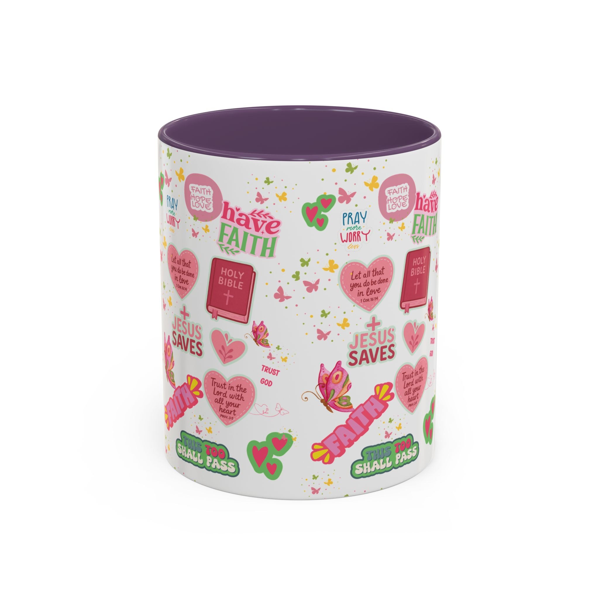 Commencez votre journée avec la foi | Mug chrétien avec verset biblique | Cadeau inspirant pour chrétiens | Mug à café en céramique 325 ml et 443 ml Matins de printemps douillets