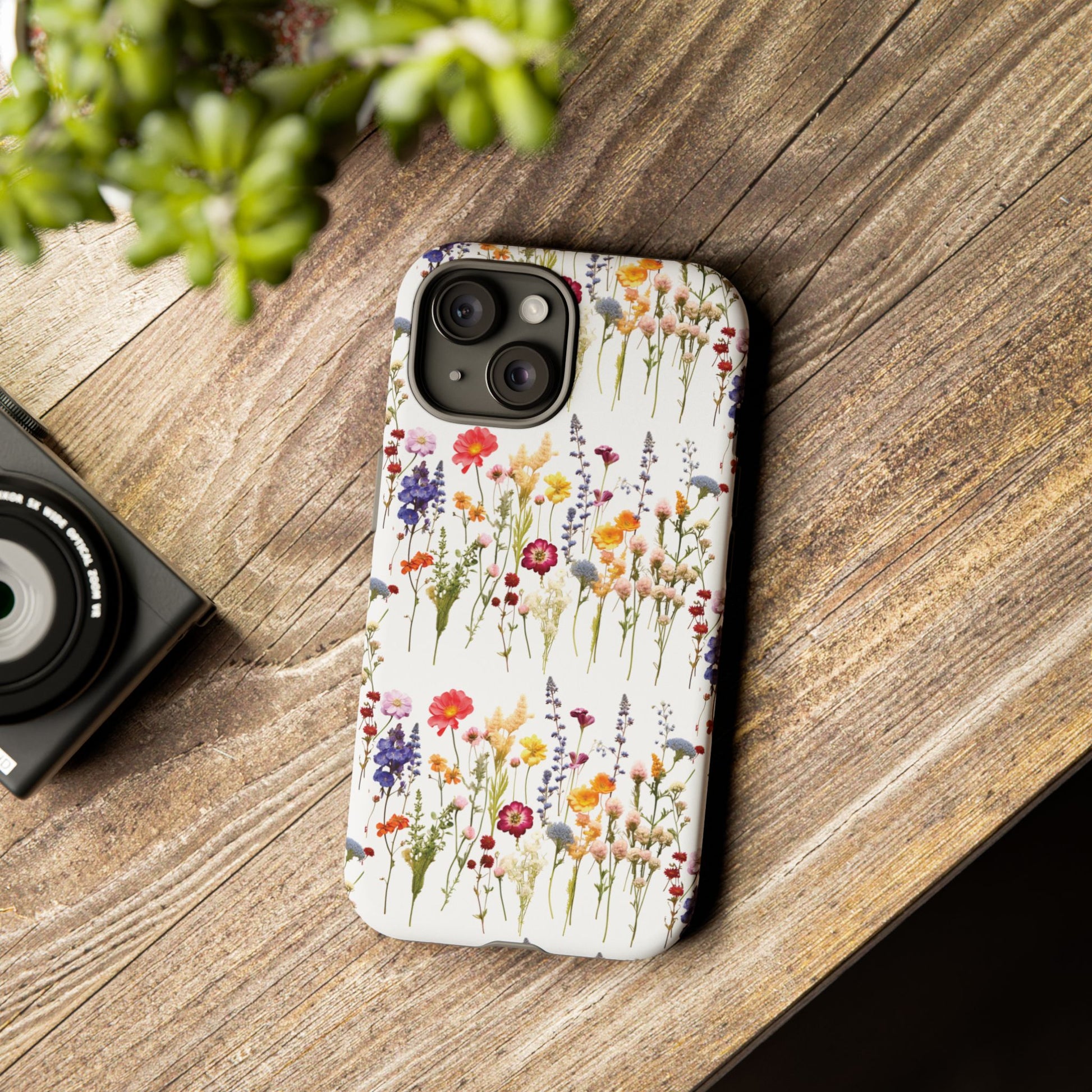 White Best Phone Case Press Flowers Floral 3D Illusion Luxury Tough Case Floral Elegant Durable Stylish for Modern Devices iPhone 17, 16, 15, Samsung iPhone Samsung Accessory Gift for Her