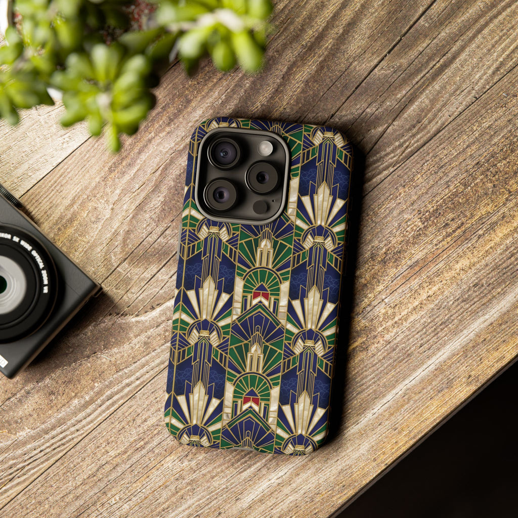 Navy & Gold Art Deco Phone Case — Imperial Art Deco Tough Case