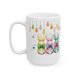 Cute Bunny Bows Mug Adorable Easter Rabbit Design, Available in 11oz & 15oz, Spring Coffee Cup, Bunny Lover Gift, Fun and Cheerful Hot Beverage Mug
