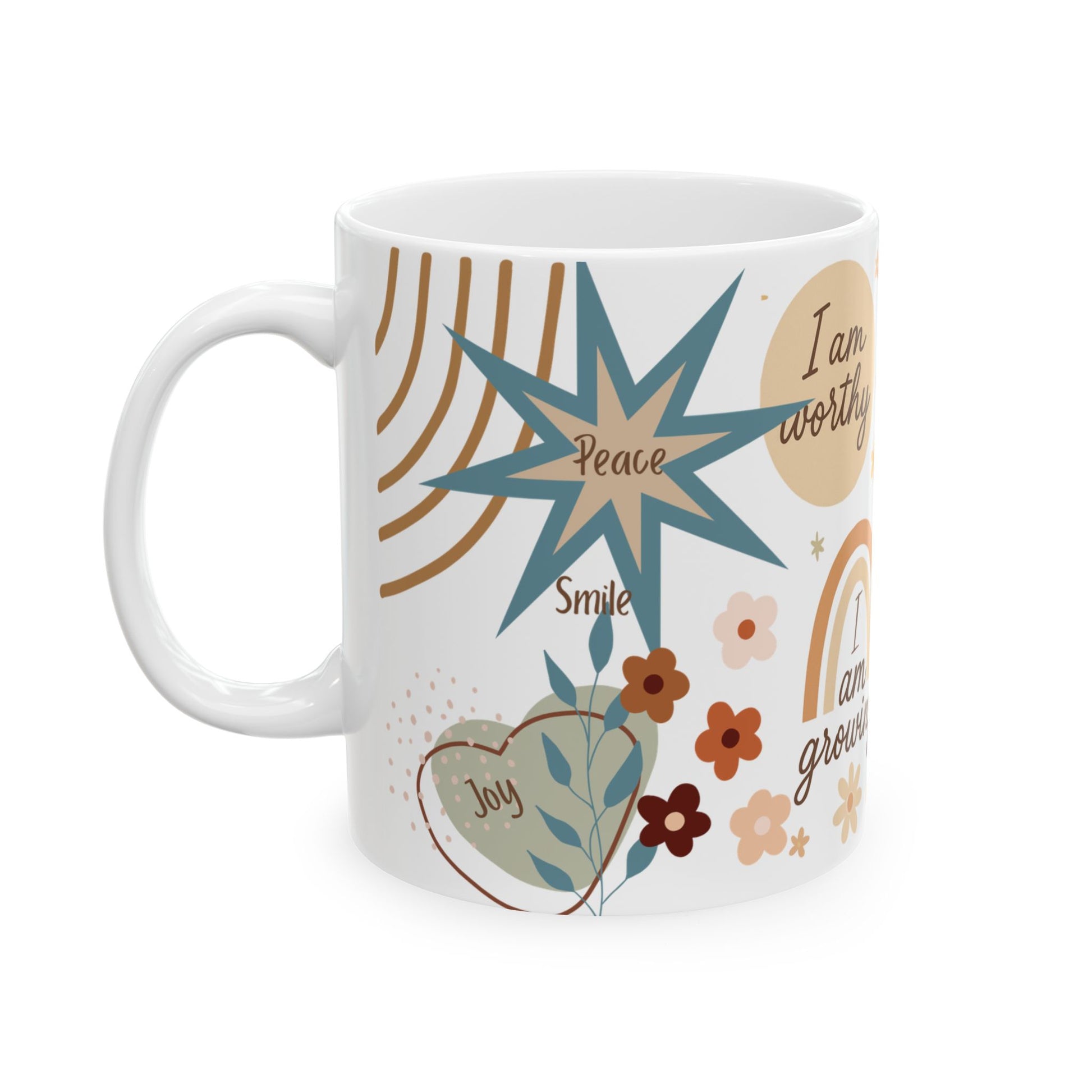Affirmation Mug: I Am Worthy, I Am Capable, Peace - Daily Motivation, Self-Love Gift, Mindfulness - Positive Quote Coffee Cup for her