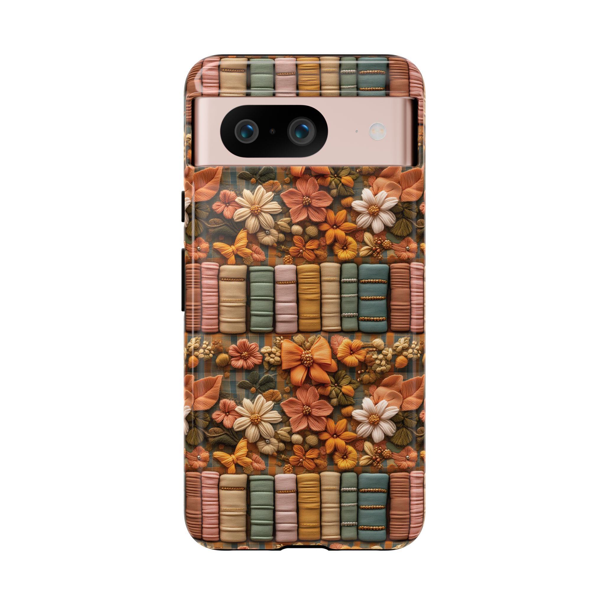 3D Illusion Boho Floral and Books Phone Case Gift for Her Phone 15, Samsung iPhone Samsung Gift for Her Case iPhone 15, Samsung iPhone Samsung Accessory Gift for Her