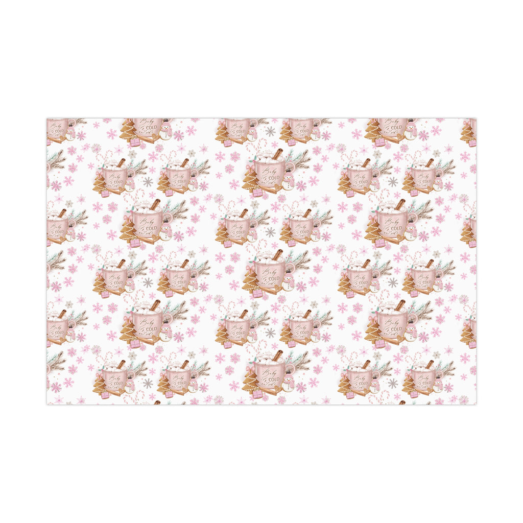 Charming 'Baby It's Cold Outside' Wrapping Paper Perfect for Winter and Holiday Gifts | Cozy Christmas Packaging | Festive Snowflakes Design | High-Quality Gift Wrap for Any Occasion Gift for Her - MRSBYVALLE