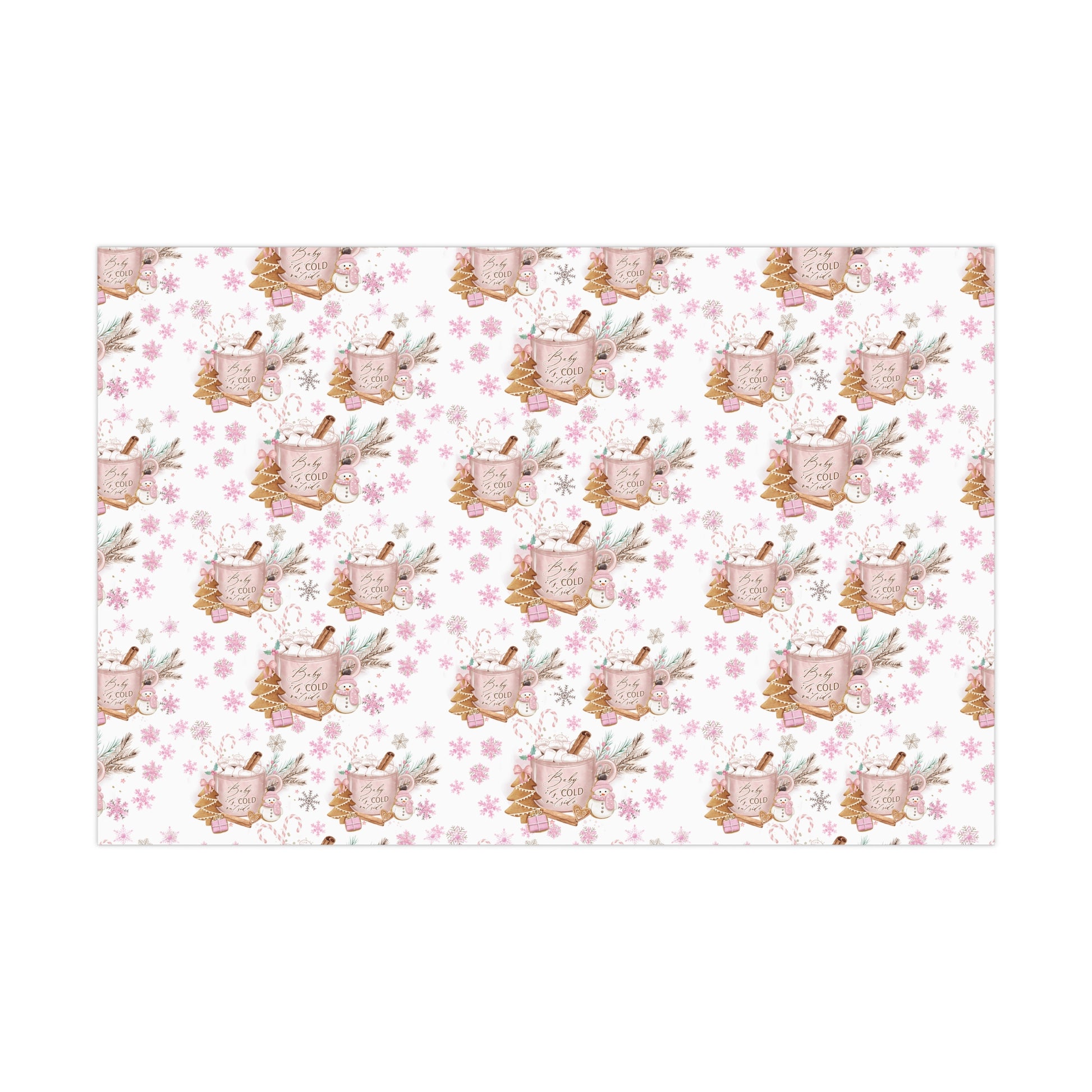 Charming 'Baby It's Cold Outside' Wrapping Paper Perfect for Winter and Holiday Gifts | Cozy Christmas Packaging | Festive Snowflakes Design | High-Quality Gift Wrap for Any Occasion Gift for Her - MRSBYVALLE