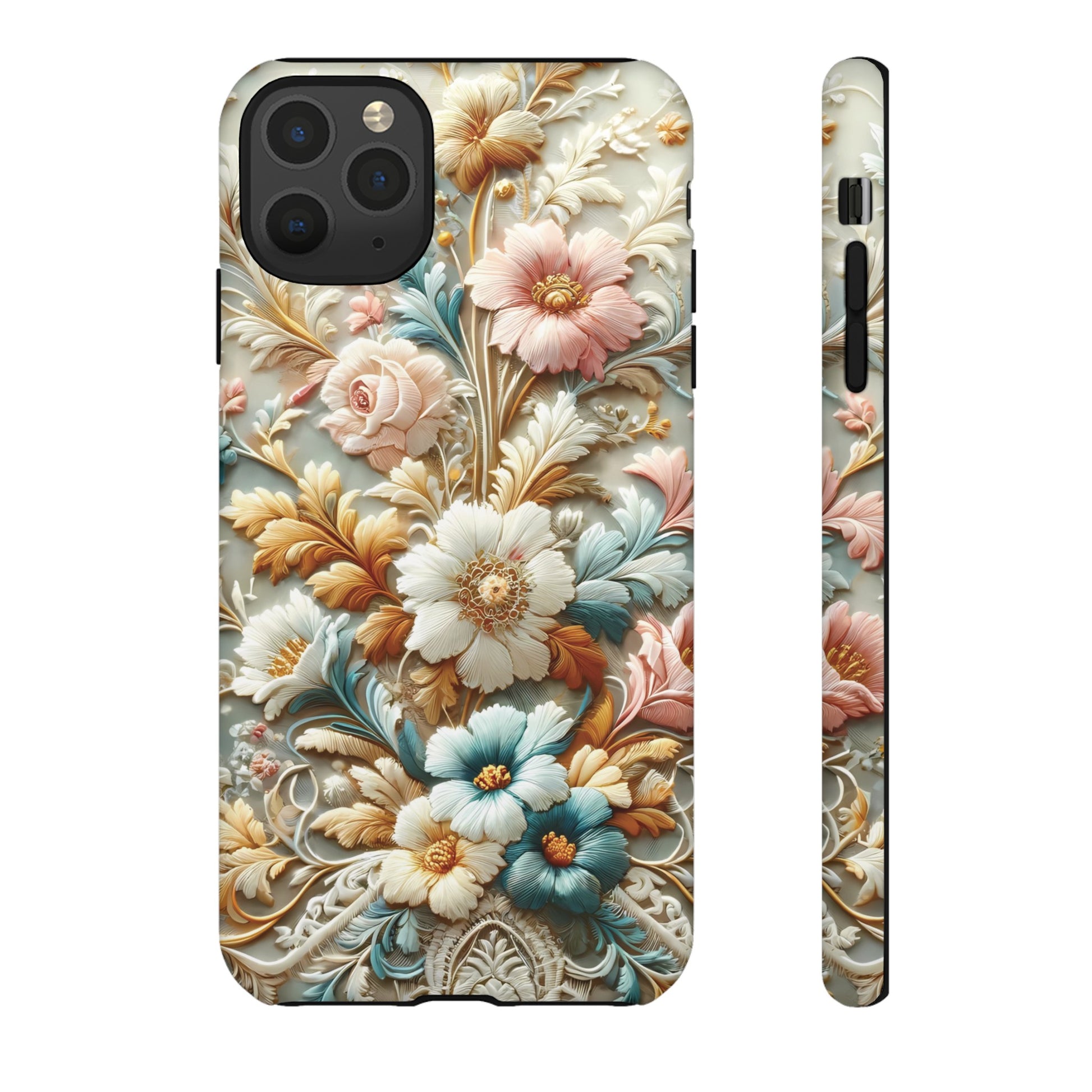 3D Elegant Faux Flowers Phone Case Stylish & Durable for iPhone Samsung Gift iPhone 15, 14, 13 Samsung Pixel Gift for Mom Accessory Gift for Her