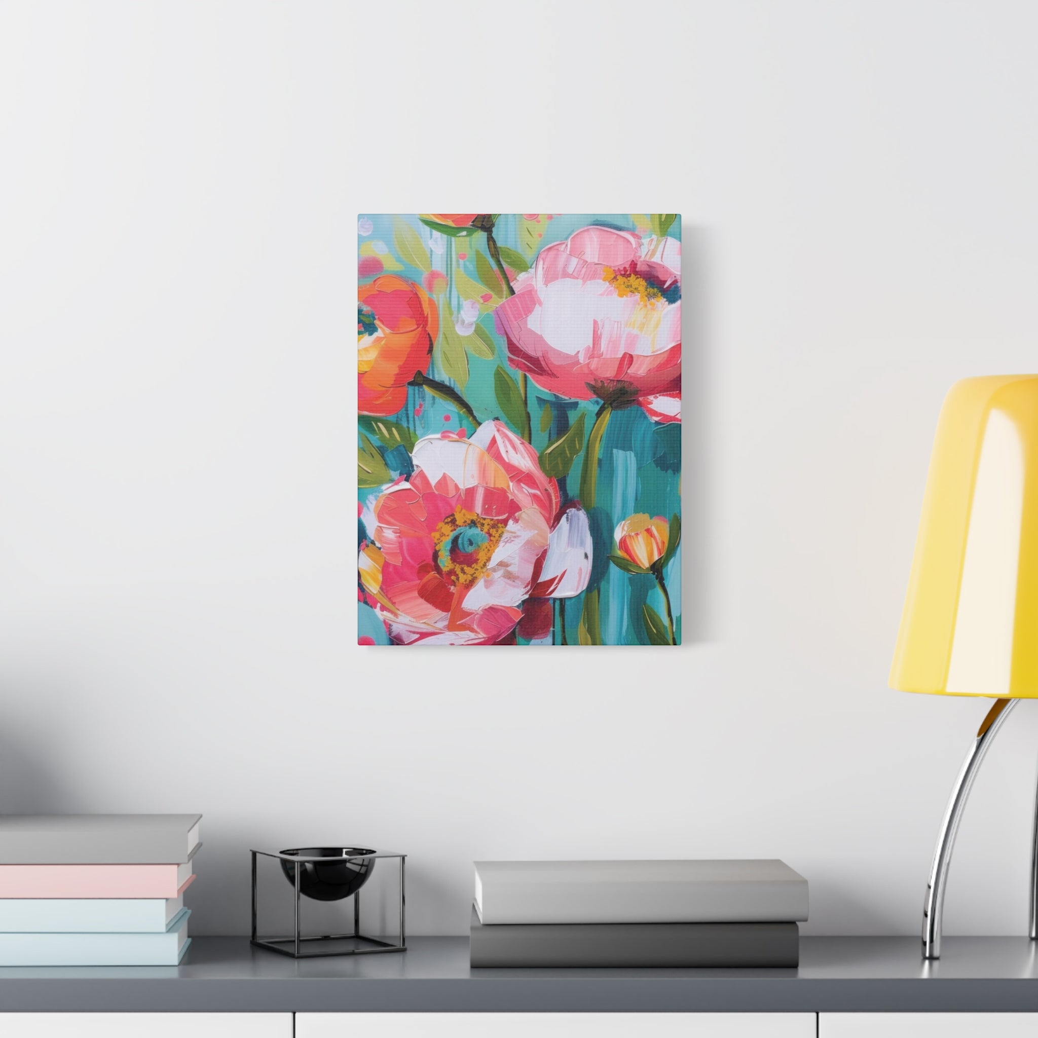 Unique Boho Floral Wall Art Matte Canvas Stretched, Vibrant Botanical Design, Perfect for Living Room, Bedroom, or Office Decor, Adds a Stylish Touch to Any Space - MRSBYVALLE
