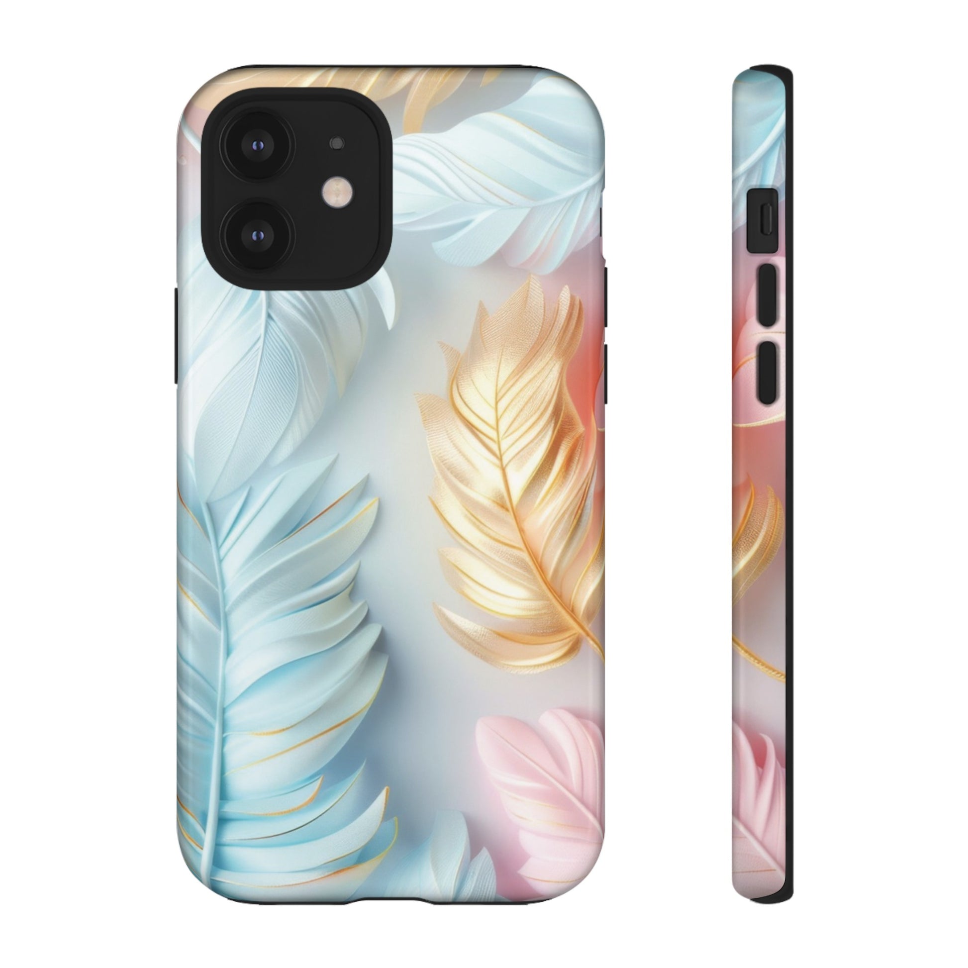 Pastel Feathers Protective Phone Case Gift for Her Phone 15, Samsung iPhone Samsung Gift for Her Case iPhone 15, Samsung iPhone Samsung Accessory Gift for Her