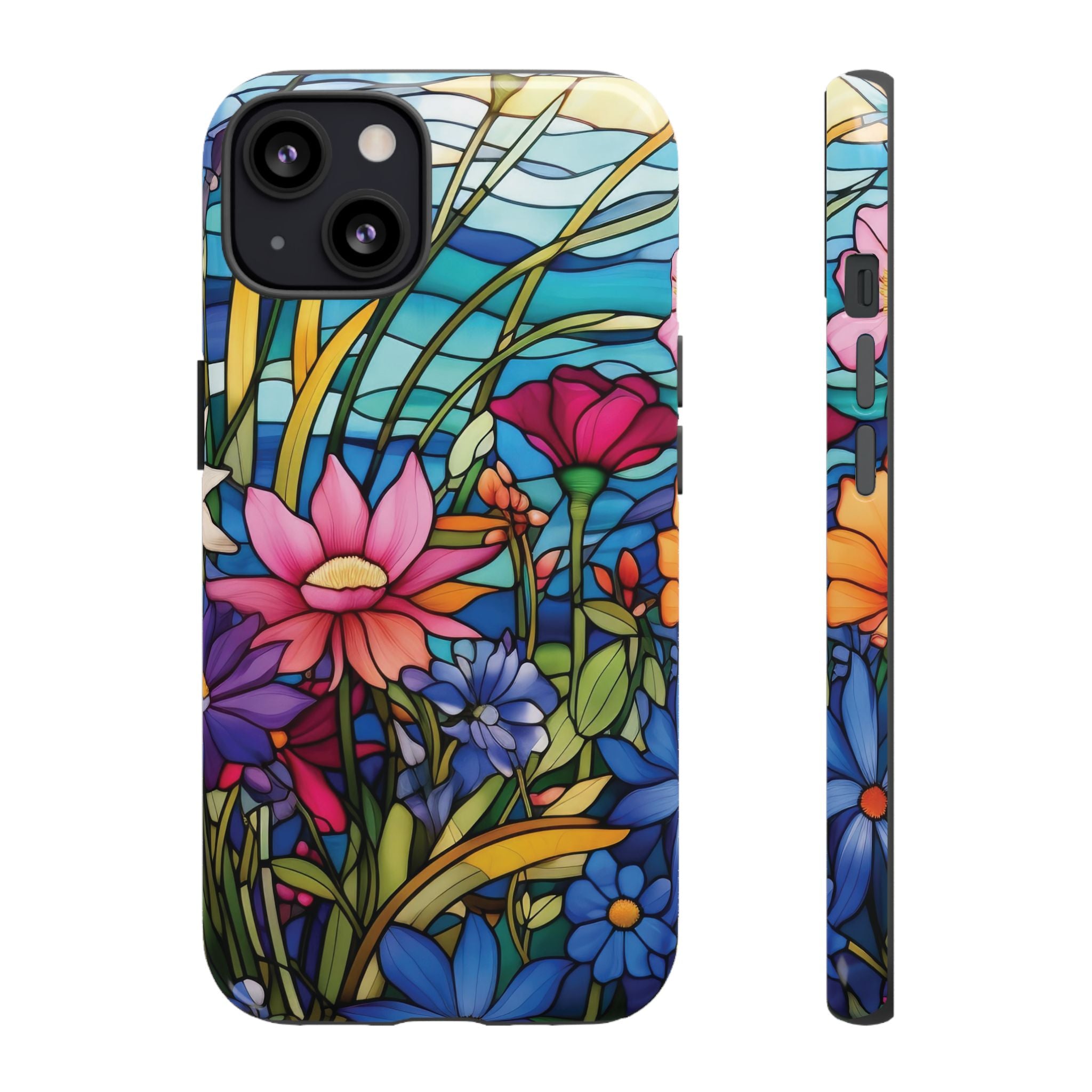 Wildflowers Stain Glass Illusion Phone Case Unique Holiday Protection for Your Device | Stylish & Durable Cover Gift for Her Phone 15, Samsung iPhone Samsung Accessory Gift for Her