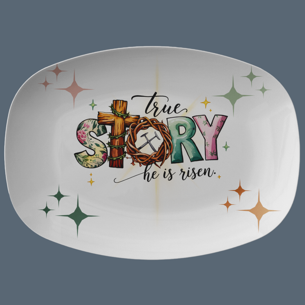 Véritable Histoire Il est ressuscité - Célébrez la Résurrection avec un magnifique plateau de 25x35 cm pour les réunions de Pâques, la décoration intérieure ou des cadeaux significatifs ! Parfait pour toutes les occasions !