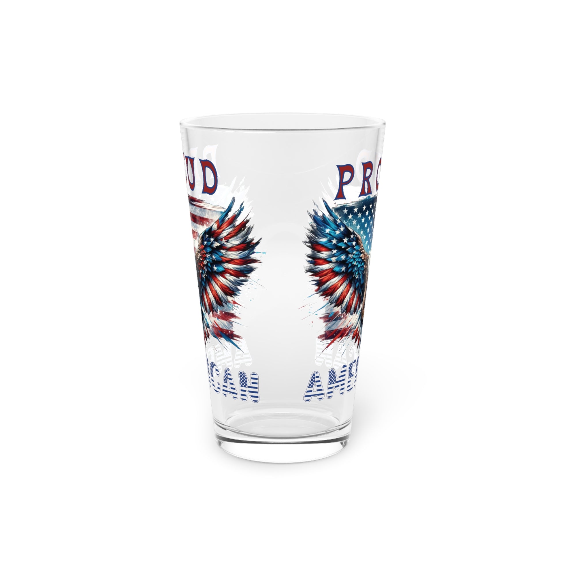 Patriotic American Flag and Eagle 16 oz Pint Glass Celebrate Freedom with Stunning USA Symbol! Perfect for Beer Lovers, Veterans, and Proud Americans. Durable, High-Quality Glassware Perfect for Parties - MRSBYVALLE