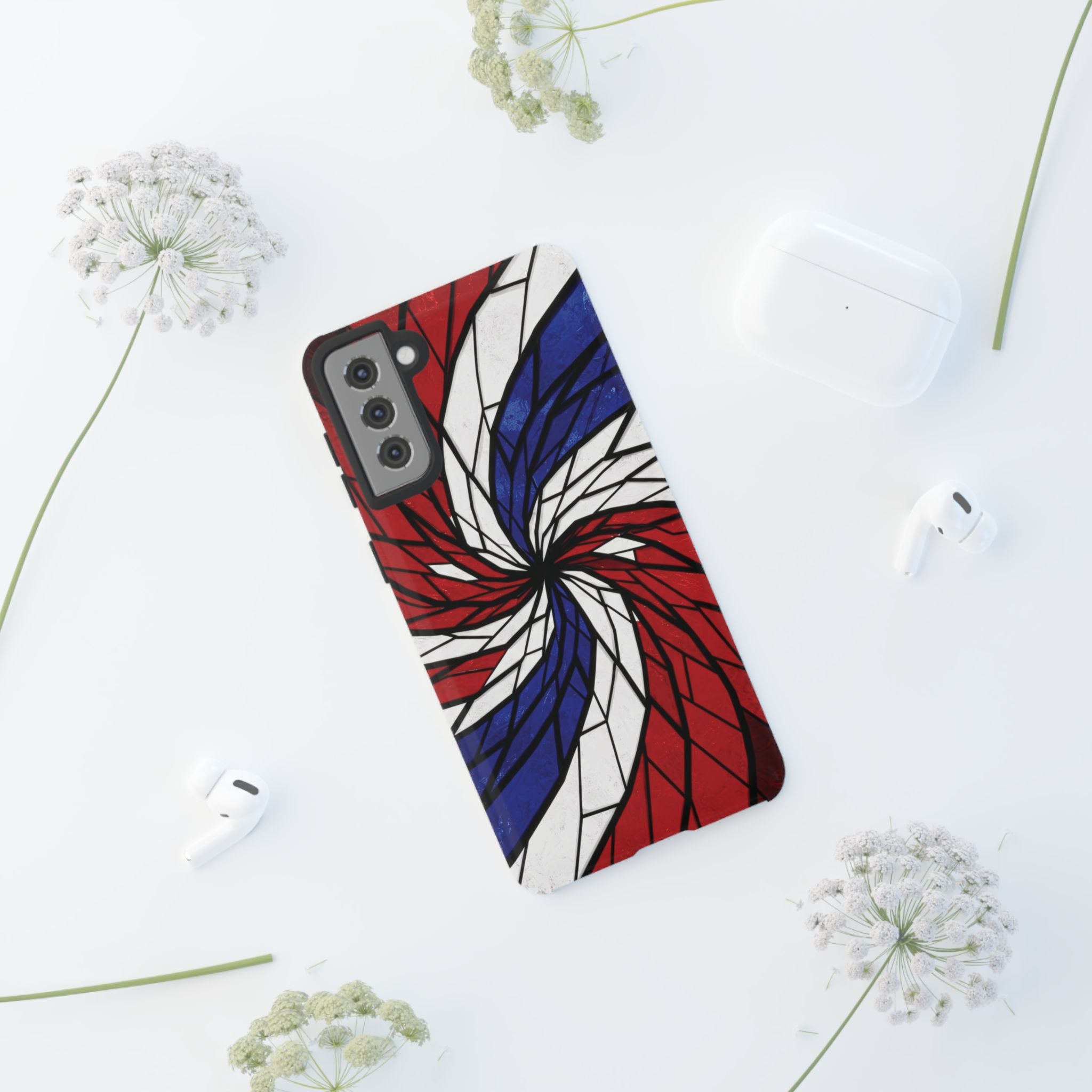 Patriotic Red White & Blue Phone Case – USA Flag Design, Independence Day Gift, Protective Cover for iPhone, Samsung, Pixel