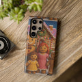 Coque de téléphone esthétique Famille en Pain d'Épices – Design d'inspiration vintage sur le thème de Noël – Étui stylé pour modèles iPhone et Samsung Galaxy