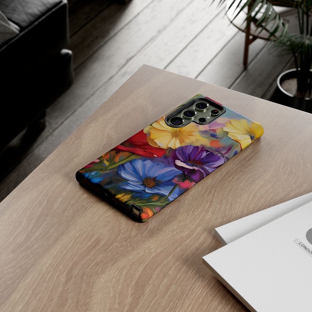 Bold Wildflower Phone Case Bright Hand-Painted Floral Art Vibrant Botanical Design for iPhone & Samsung | Trendy Nature Lover Gift Phone  Galaxy