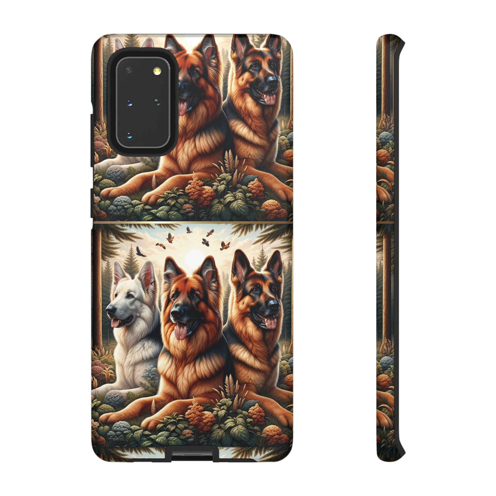 German Shepherd Phone Tough Case Floral Elegant Durable Dog Lover Devices iPhone 15, Samsung iPhone Samsung Accessory Gift for Her