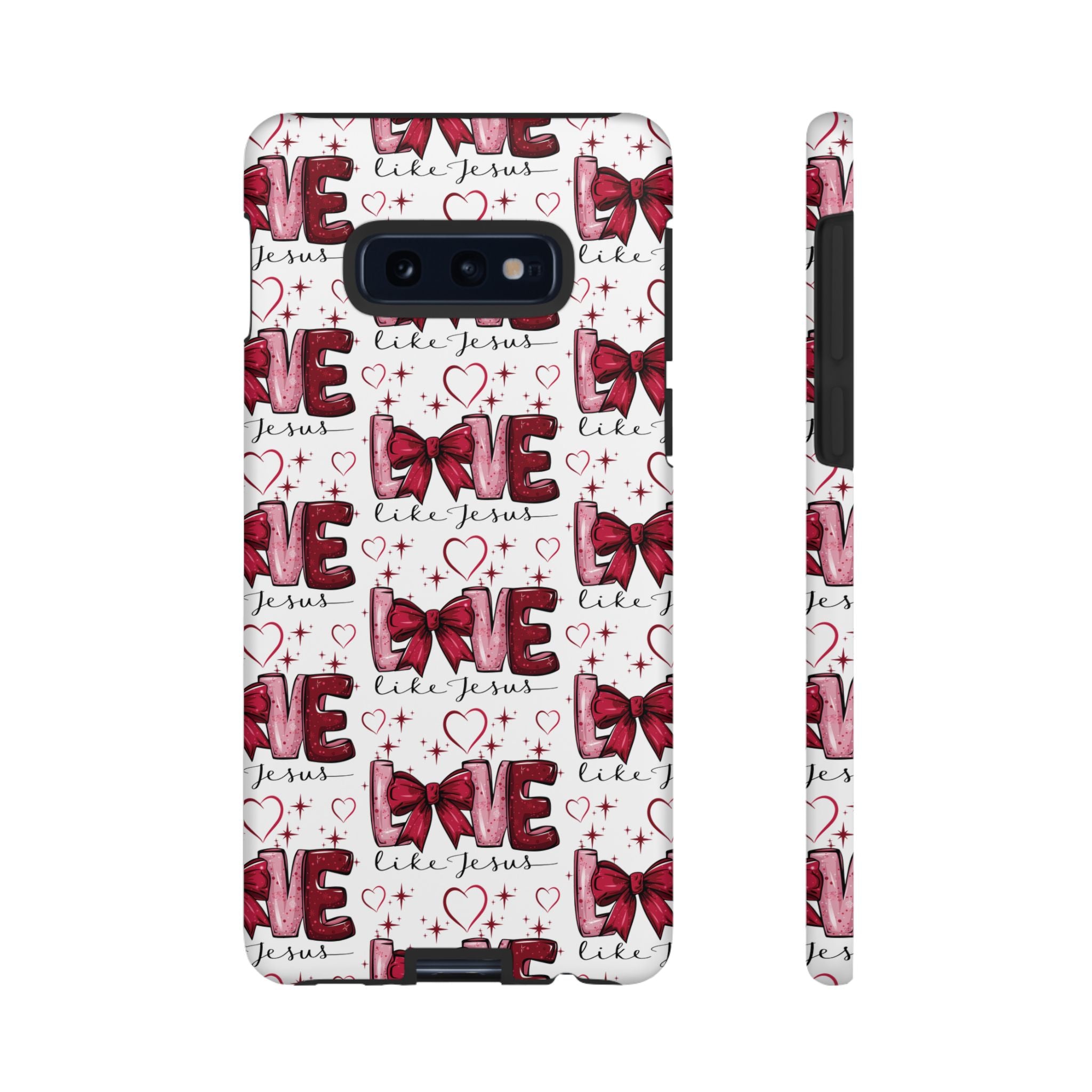 Love Like Jesus Red Bows and Hearts—Tough, Faithful Phone Cases & Religious iPhone Accessories: Protect Your Device & Show Your Faith