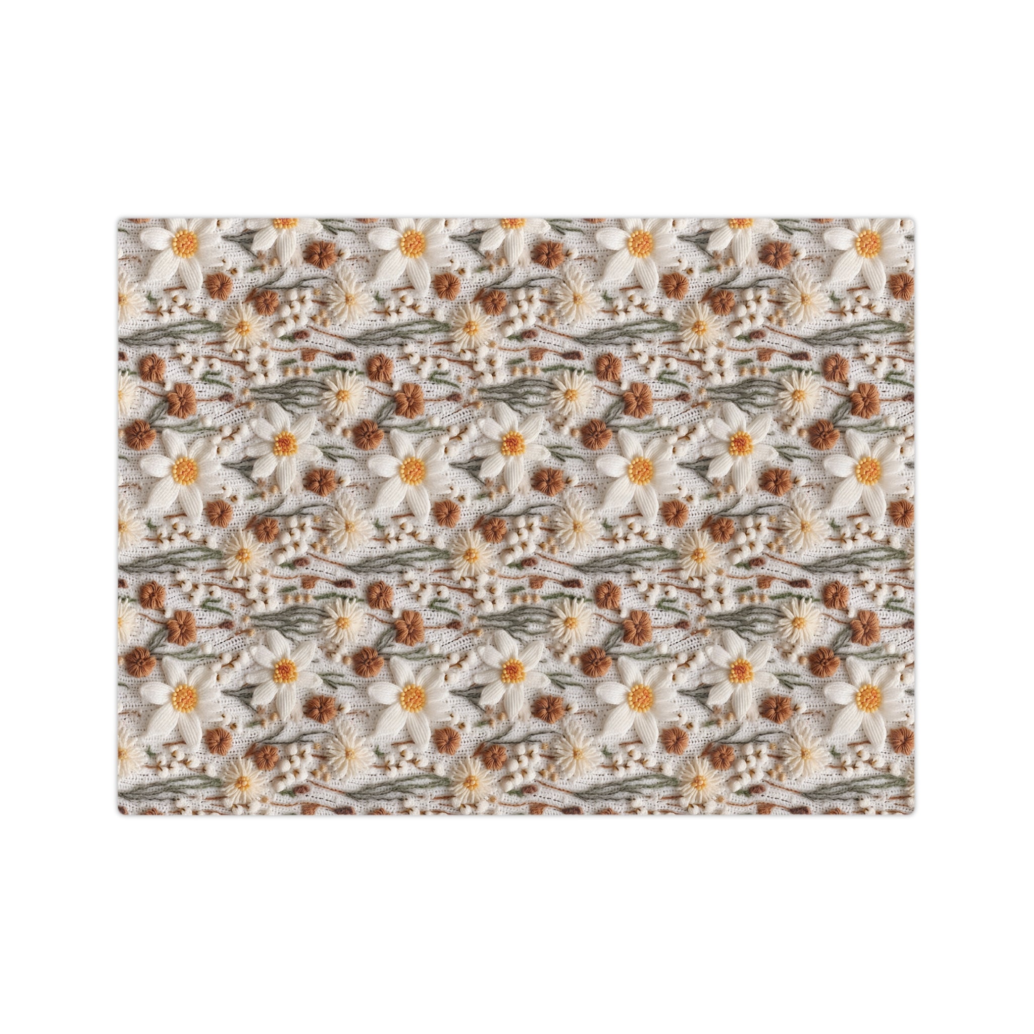 Wildflower Mirage Boho 3D Embroidery Illusion Minky Blanket Cozy Comfort Throw Ultra-Soft Microfiber Comfort Blanket, Perfect for Snuggling Decor, Cozy All-Season Warmth, Comfort Housewarming Gift Throw.