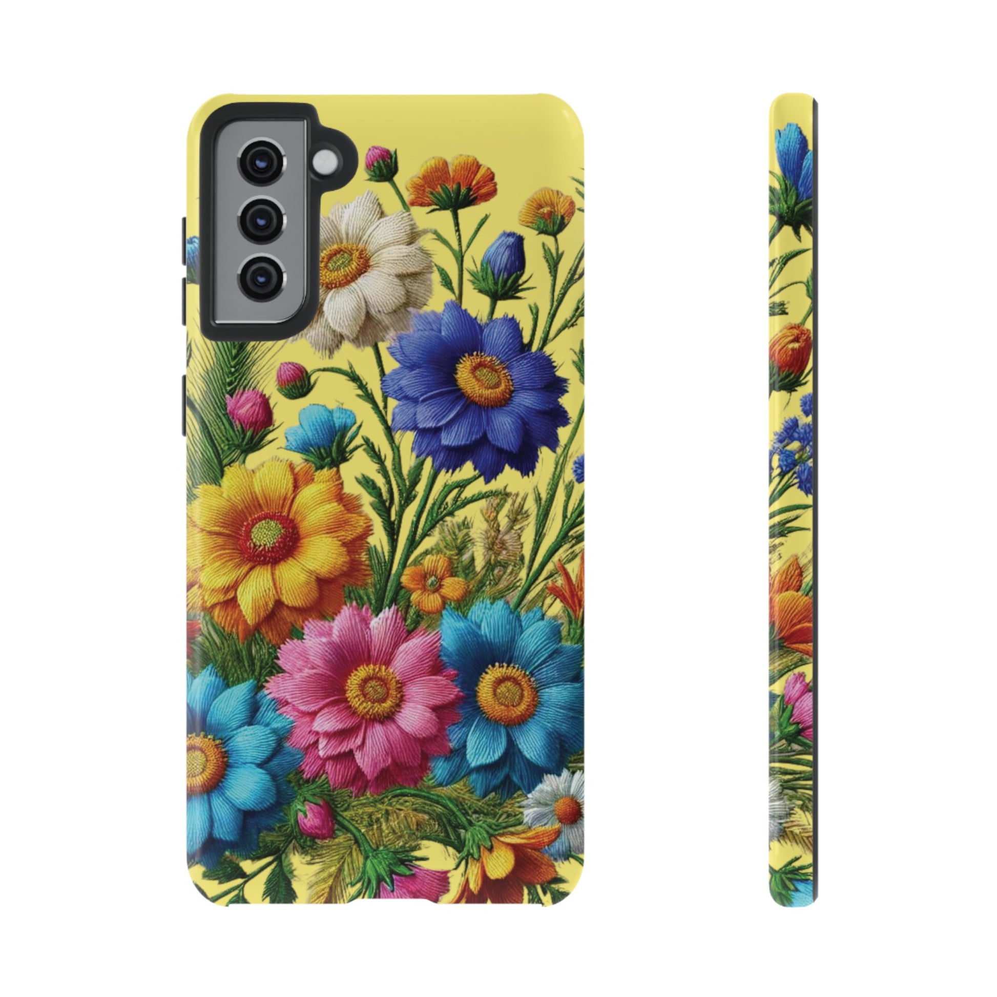 Phone Case Yellow Bright Floral Protective Phone Case Gift for Her Phone 15, Samsung iPhone Samsung  iPhone 15, Samsung iPhone Samsung Accessory Gift for Her
