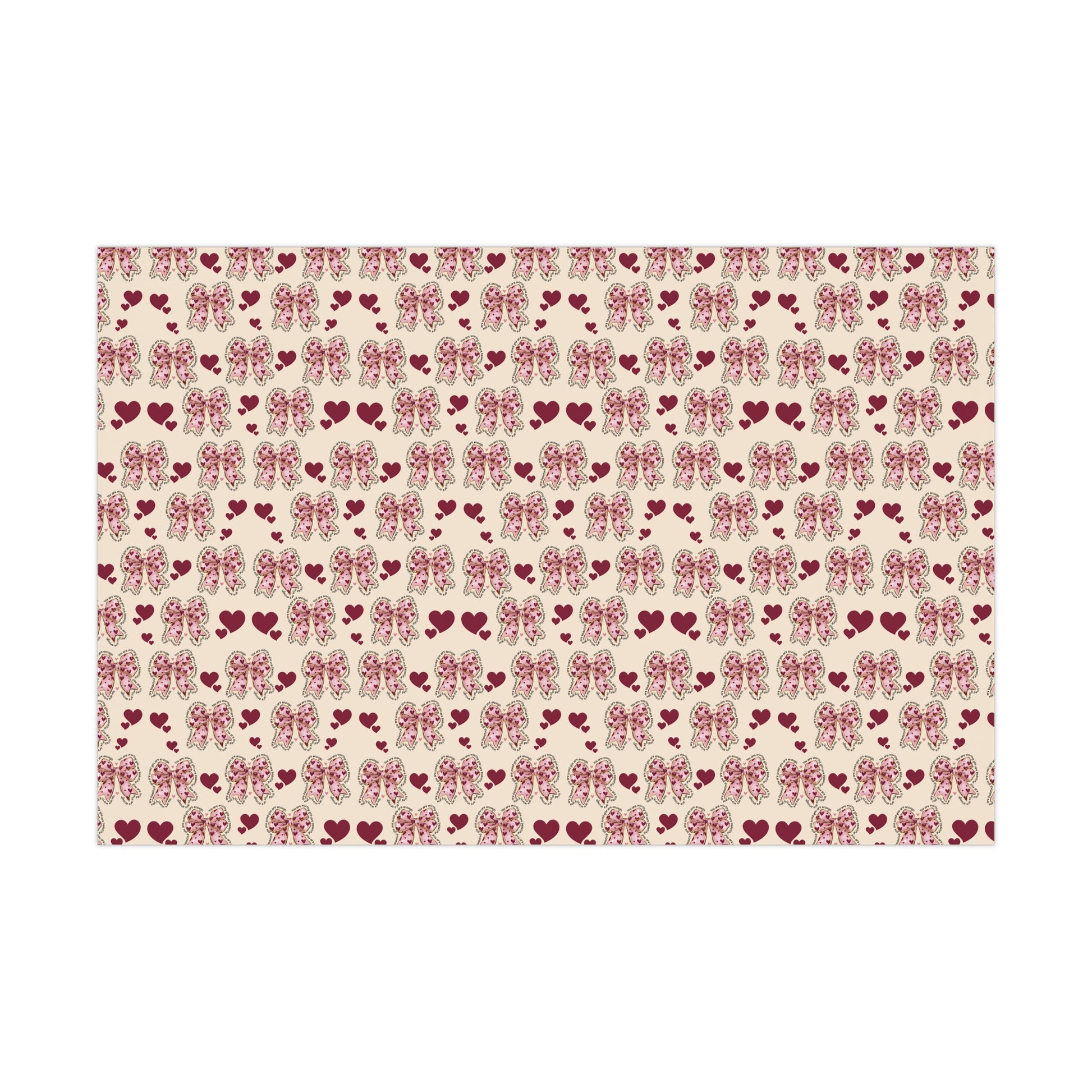 Charming Hearts & Pink Bows Wrapping Paper Elegant Gift Wrap for Any Occasion | Perfect for Birthdays, Anniversaries, and Special Celebrations Gift for Her - MRSBYVALLE