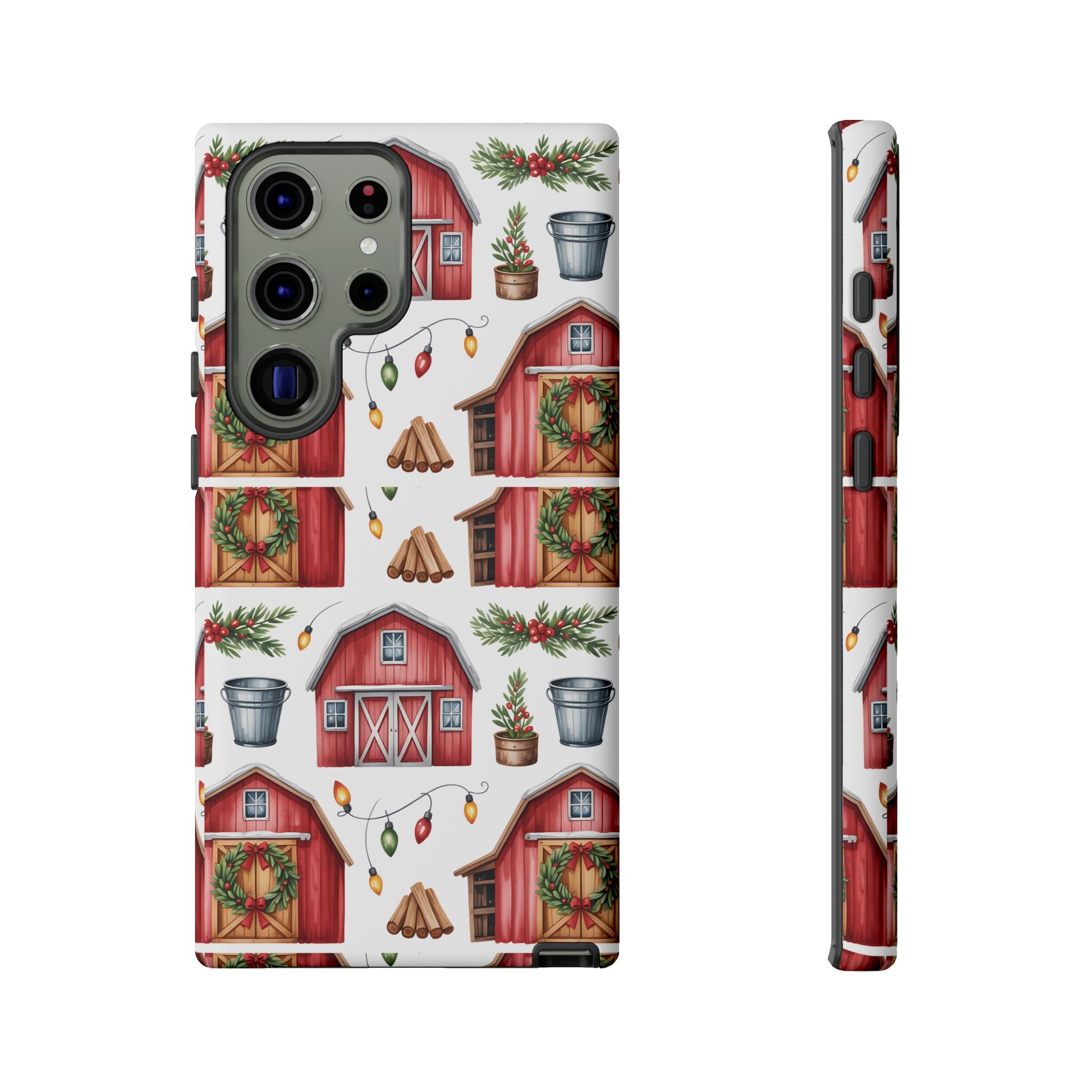 Farmhouse Christmas Design Phone Case - Stylish, Protective Cover for All Models Gift for Mom Accessory Gift for Her