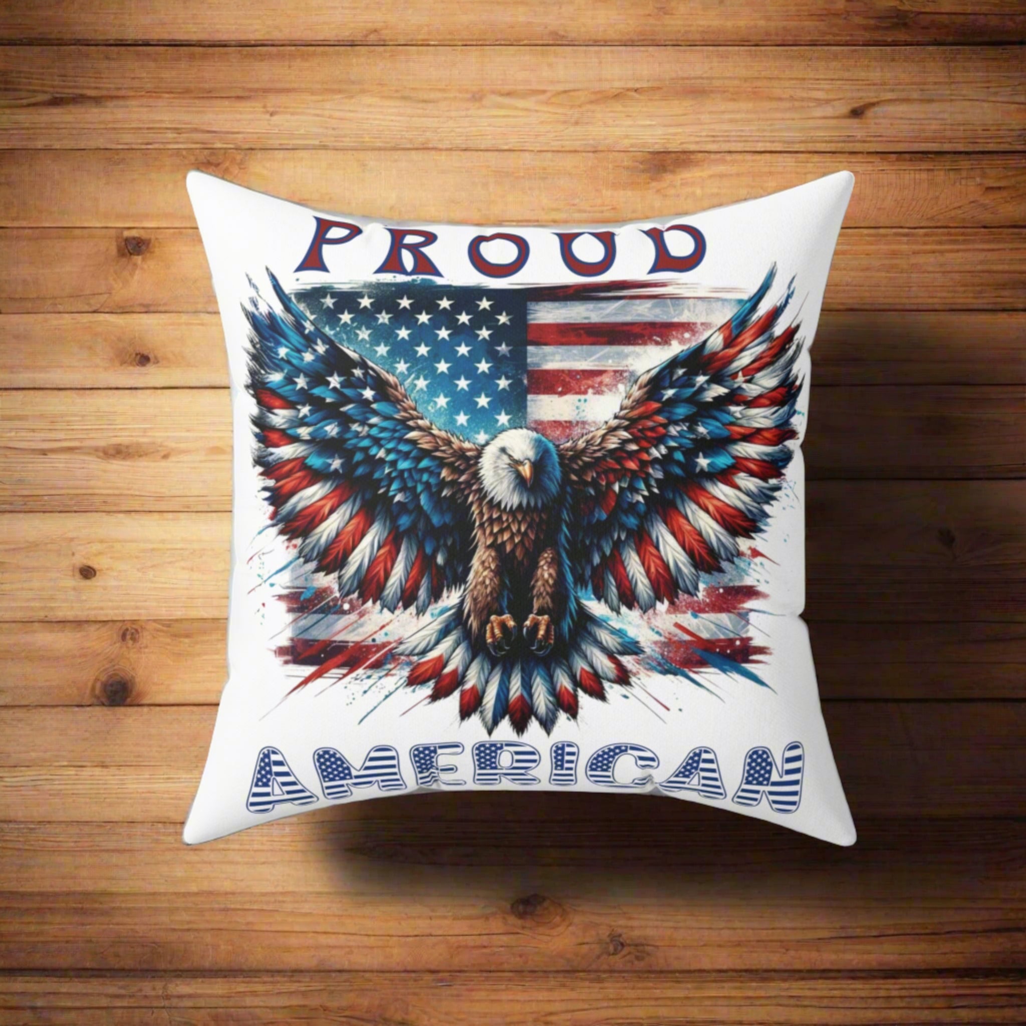 Patriotic American Flag and Eagle Throw Pillow – Elevate Your Home Decor with Stunning USA Symbol! Perfect for Living Rooms, Bedrooms, and Proud Americans Gift for Dad - MRSBYVALLE