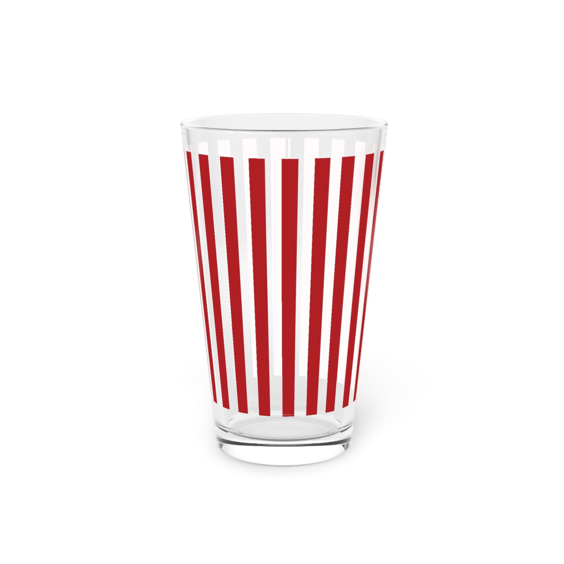 Red Stripes 16oz Pint Glass Stylish Drinkware for Home Bar, Sleek Striped Design, Durable Glass, Perfect Gift for Beer Lovers, Cocktail Enthusiasts, or Everyday Use!Perfect for Parties - MRSBYVALLE