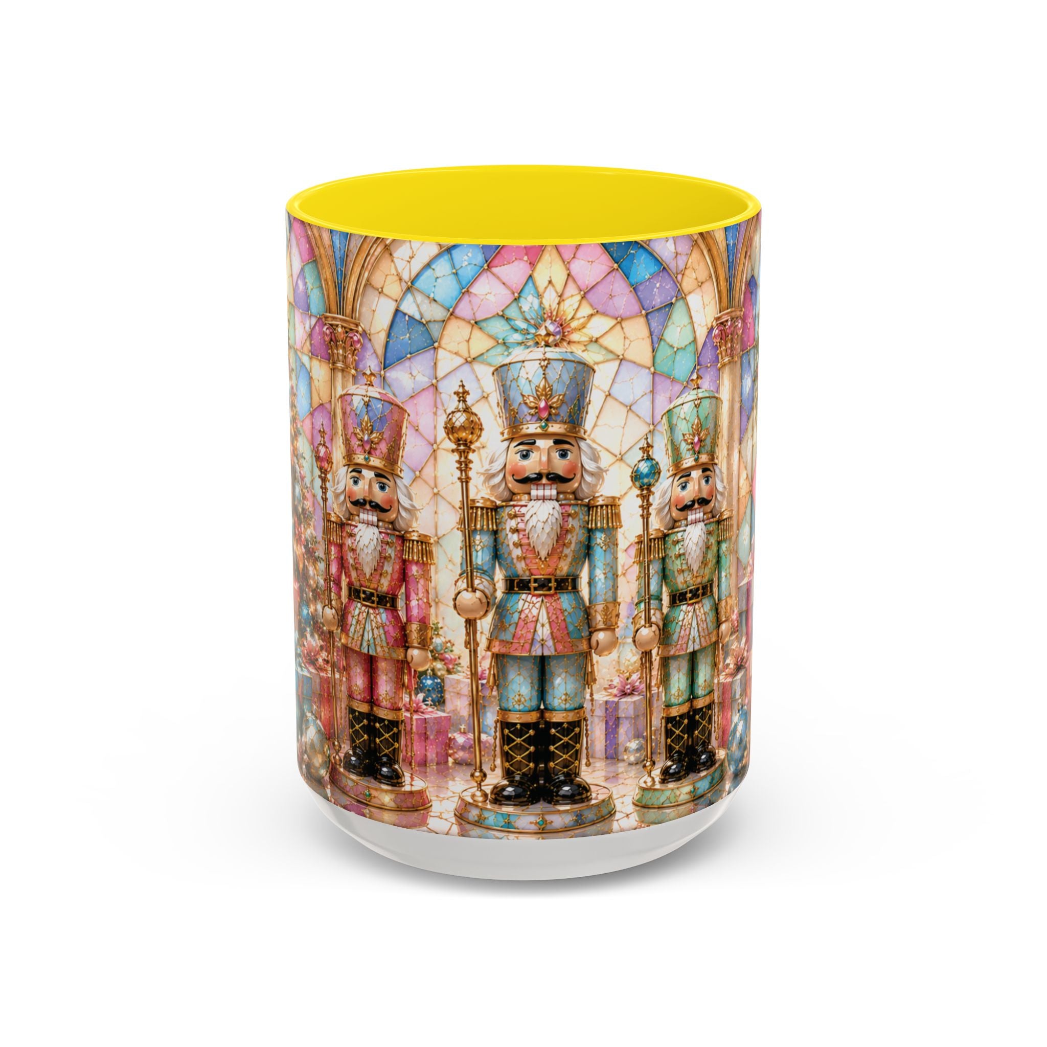 Nutcracker Christmas Coffee Mug – Festive Stained-Glass Holiday Accent Cup (11/15oz) Gift for Her