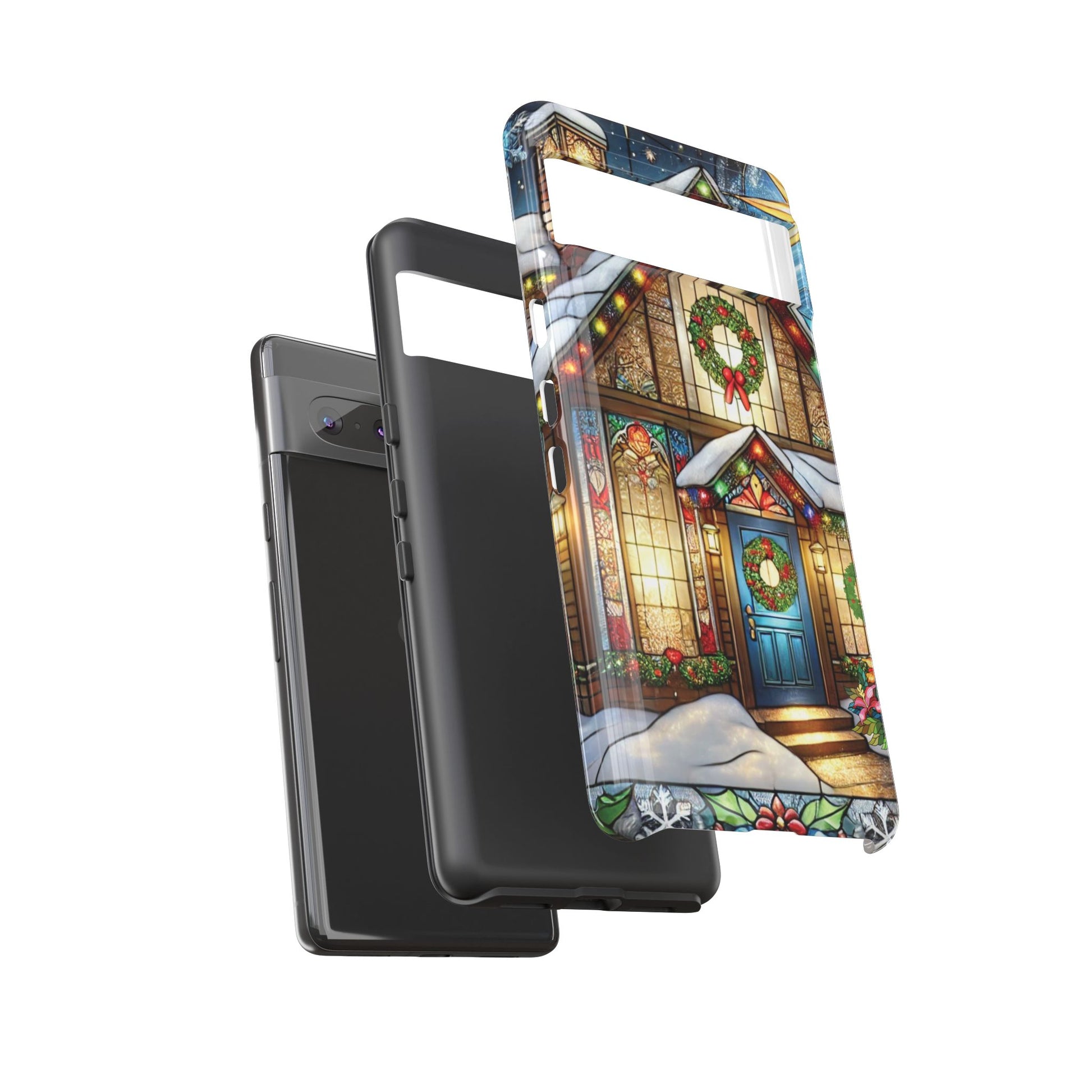 Stain Glass Christmas Phone Case Unique Holiday Protection for Your Device | Stylish & Durable Cover Gift for Her Phone 15, Samsung iPhone Samsung Accessory Gift for Her