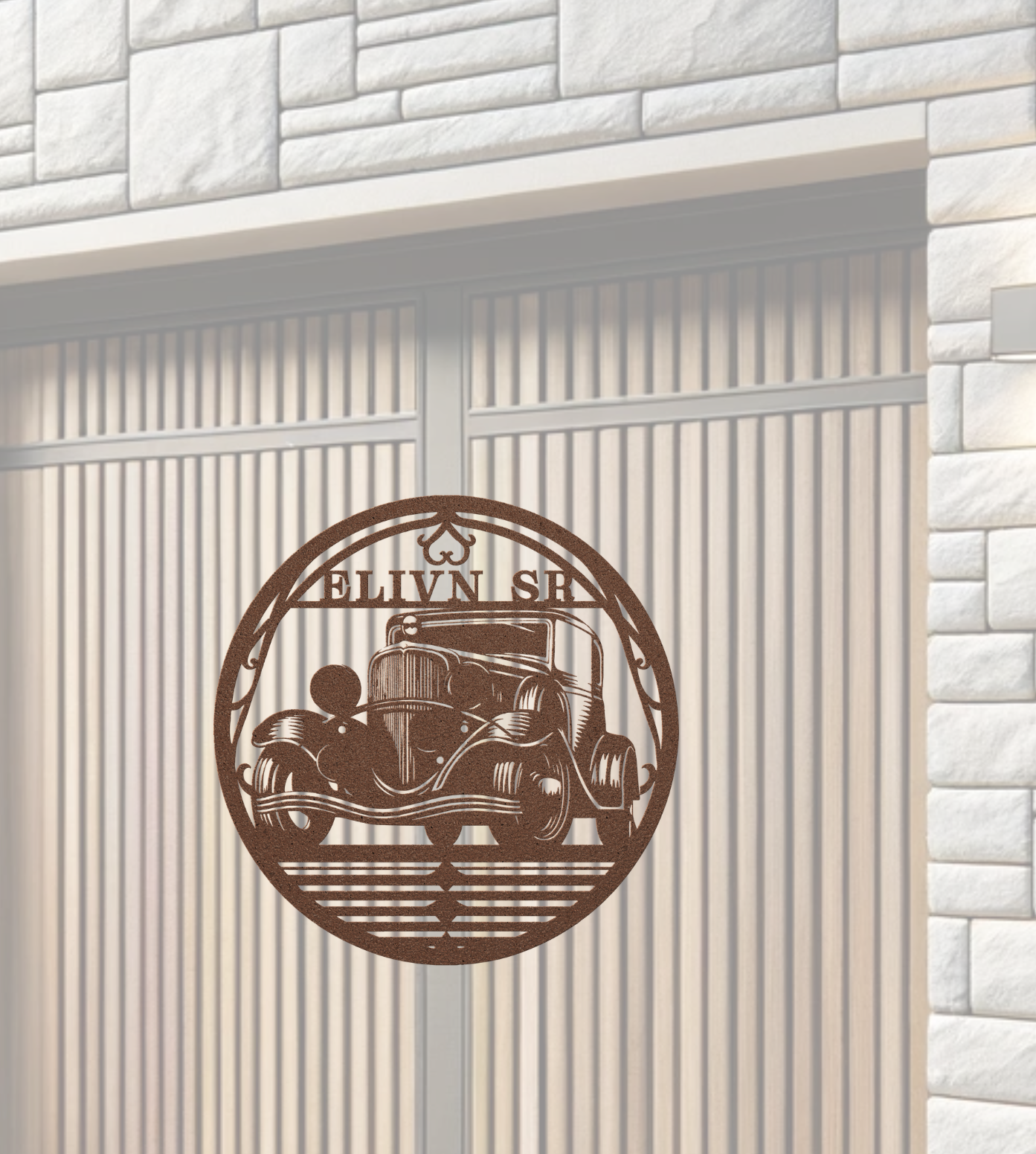 Classic Car Custom Metal Art - 18 Gauge Steel, Personalized Name, Ideal Gift for Dad & Car Enthusiasts - MRSBYVALLE