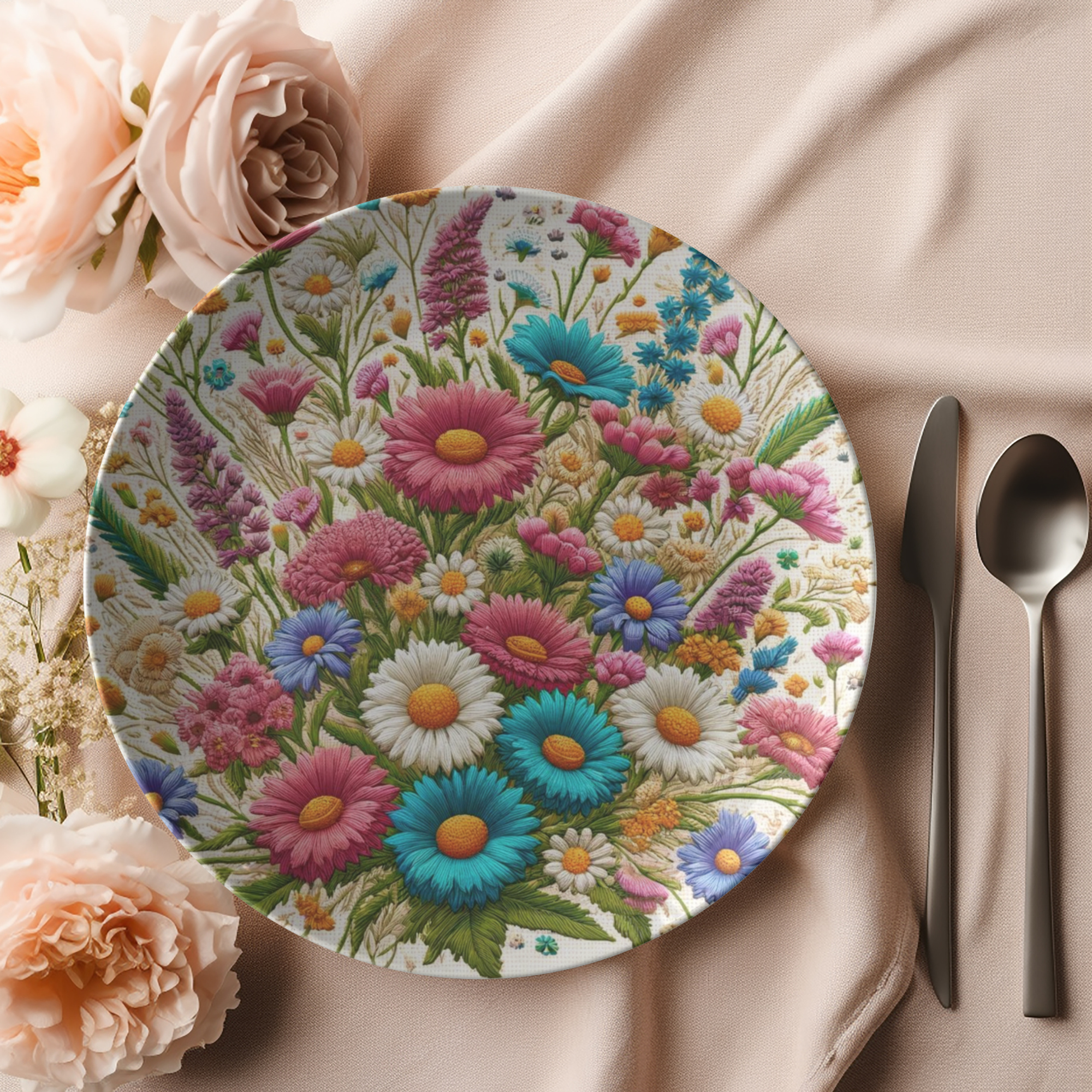 Wildflower Meadow 10-Inch Durable Plate for Elegant Dining and Celebratory Gatherings - MRSBYVALLE