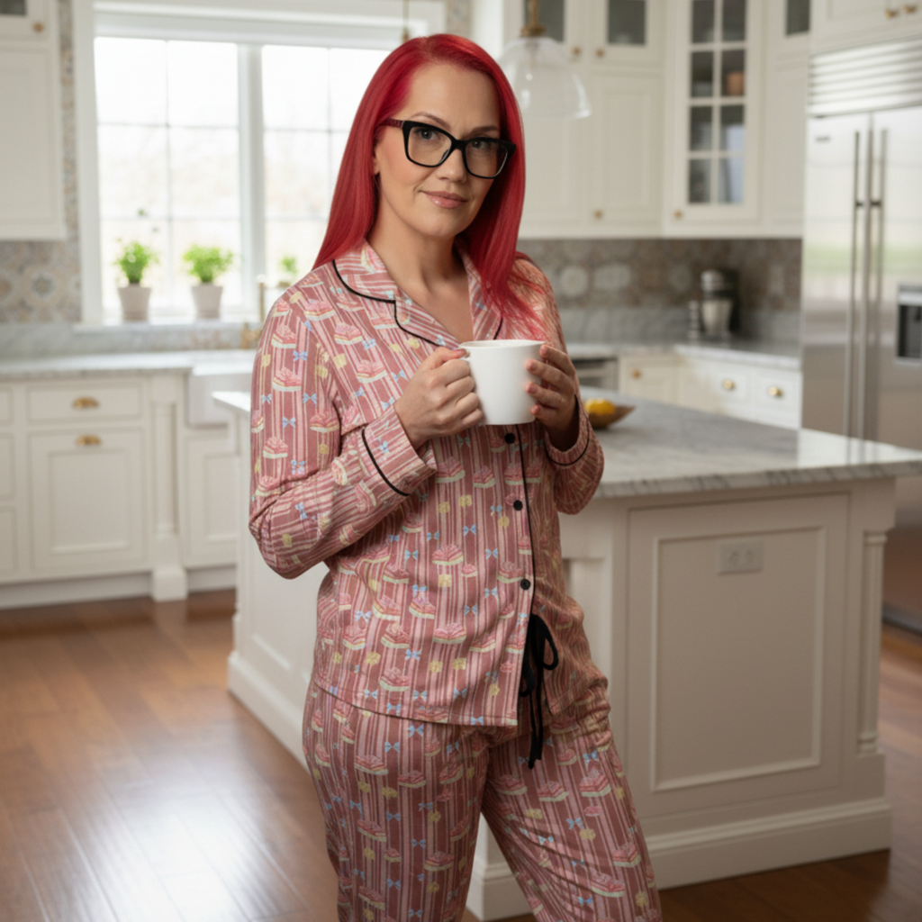 Satin Pajamas,Bookish with Bows Pajamas, Cozy Luxury Sleepwear Perfect Gift