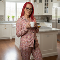 Satin Pajamas,Bookish with Bows Pajamas, Cozy Luxury Sleepwear Perfect Gift