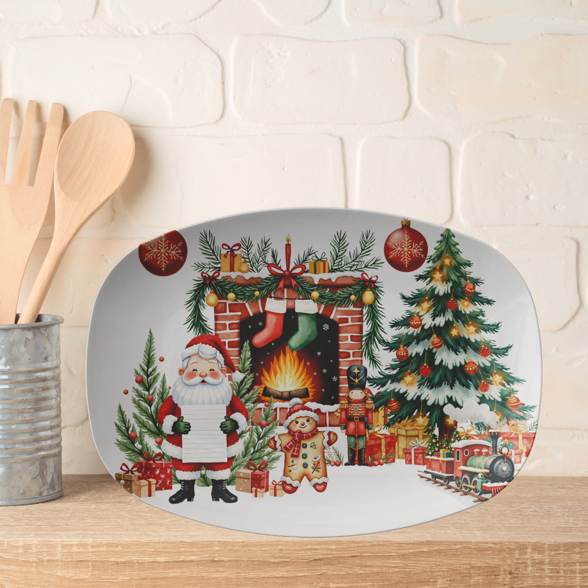 Christmas Holly & Ornaments 10x14 Serving Platter – Festive Oven-to-Table, Microwave  Dishwasher Safe, BPA-Free, Made in USA