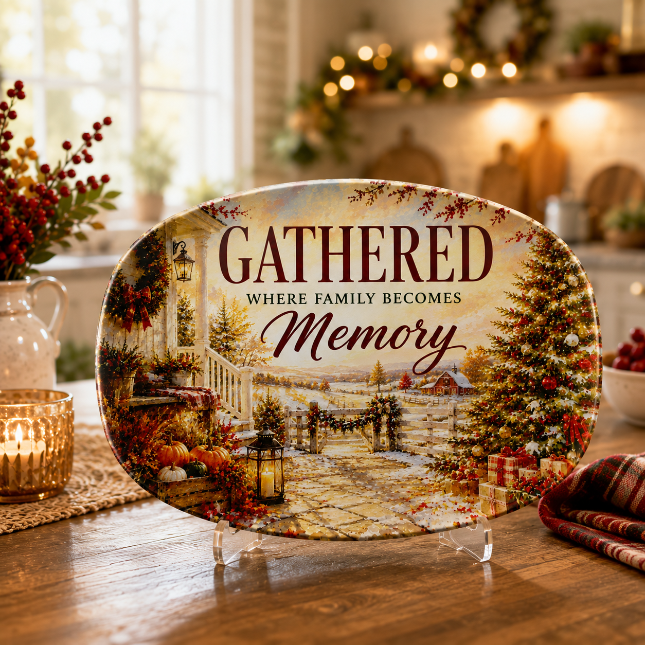 Gathered Family Memories Serving Platter | Family Gathering & Holiday Entertaining Platter