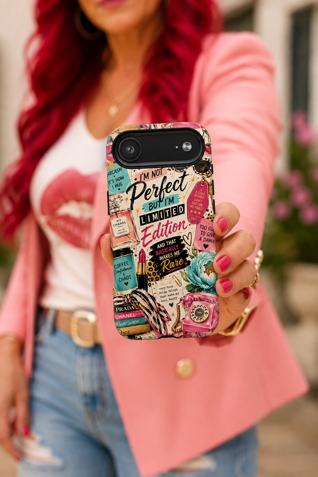 Perfect I'm Limited Edition phone case Tough Magnetic Case has Retro Funny Women's Gift Chic Pink Vintage iPhone & Samsung