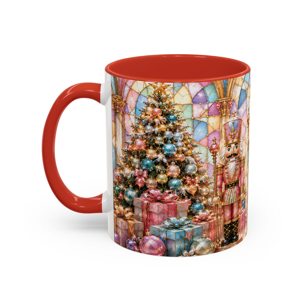 Nutcracker Christmas Coffee Mug – Festive Stained-Glass Holiday Accent Cup (11/15oz) Gift for Her